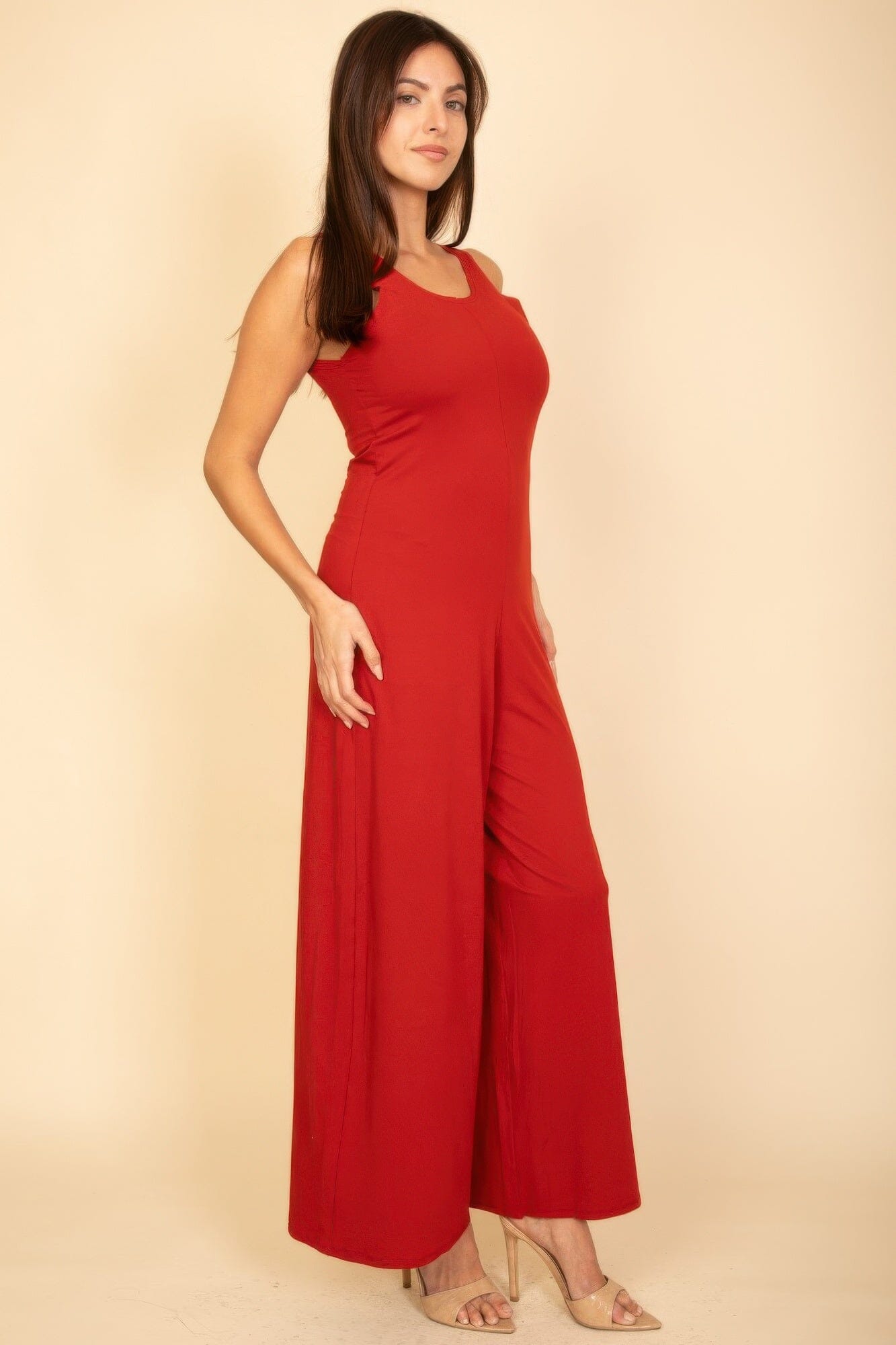 Women Sleeveless Tank Wide Leg Jumpsuit Jumpsuits & Rompers jehouze 