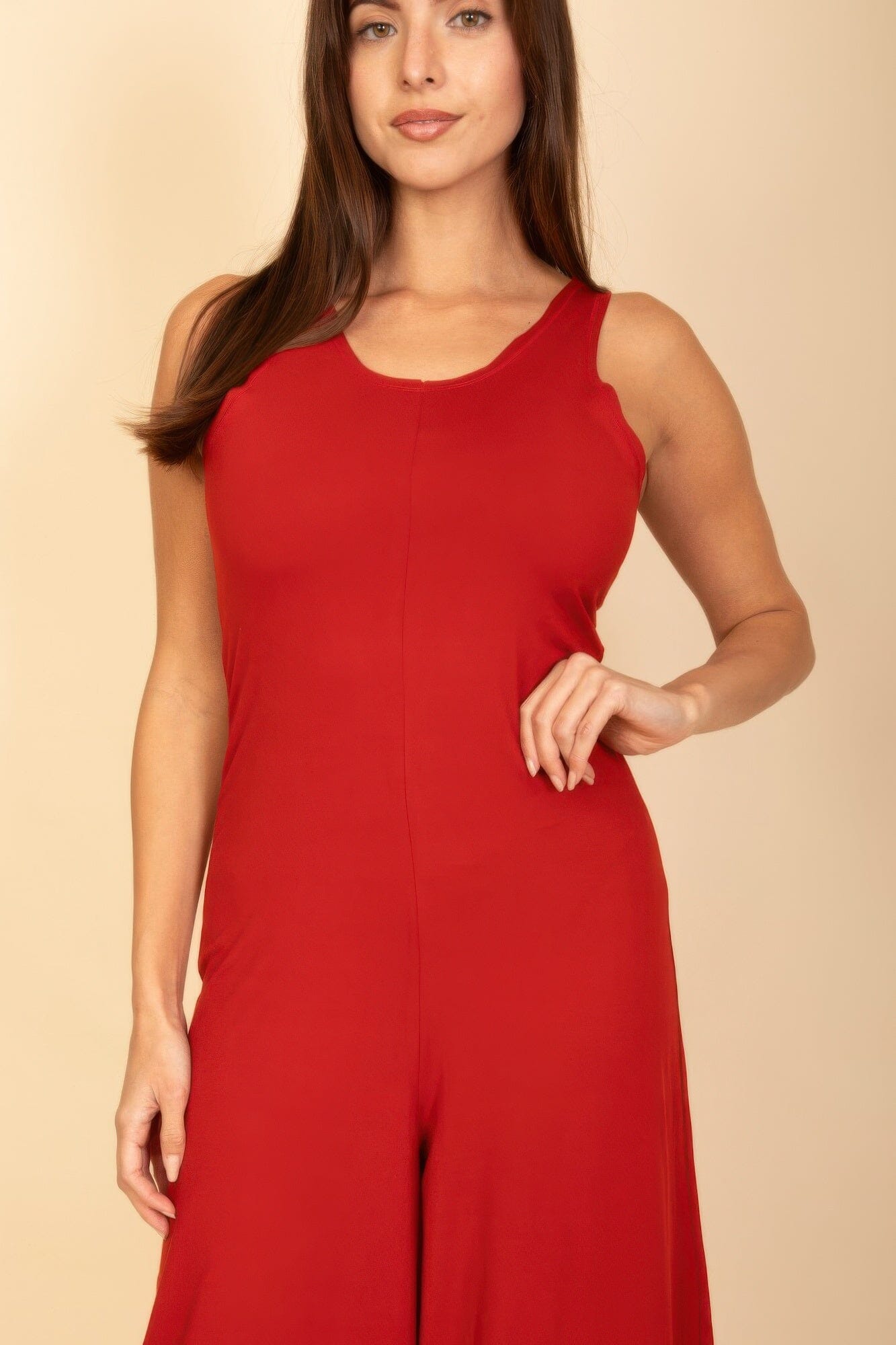 Women Sleeveless Tank Wide Leg Jumpsuit Jumpsuits & Rompers jehouze 