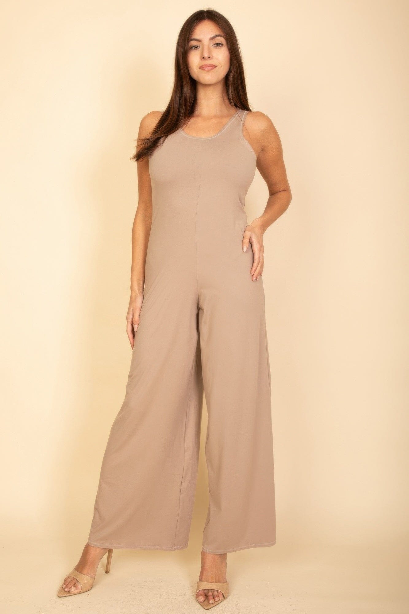 Women Sleeveless Tank Wide Leg Jumpsuit Jumpsuits & Rompers jehouze 