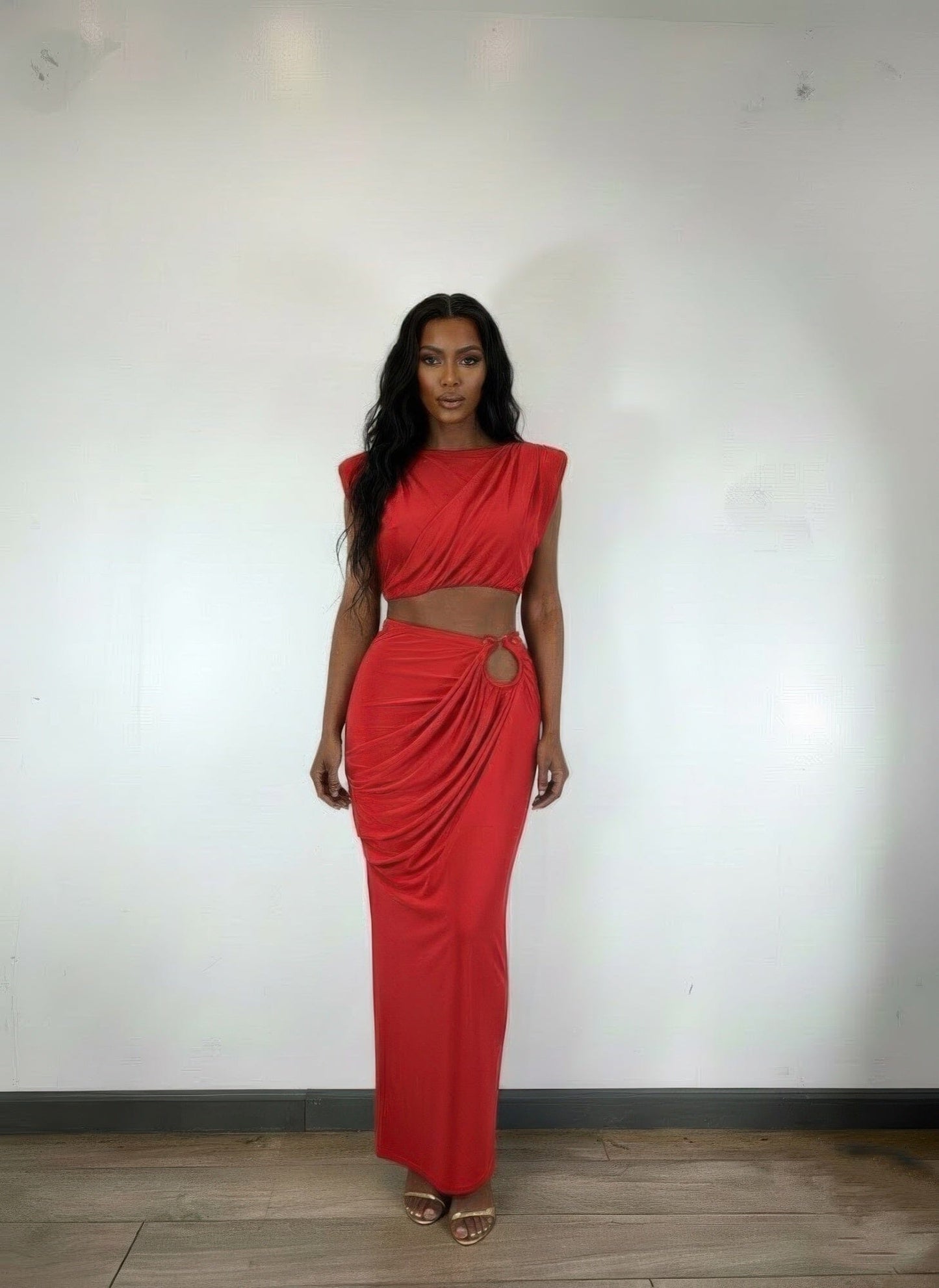 Women Sleeveless Top Featuring Cap Shoulders Set Outfit Sets jehouze 