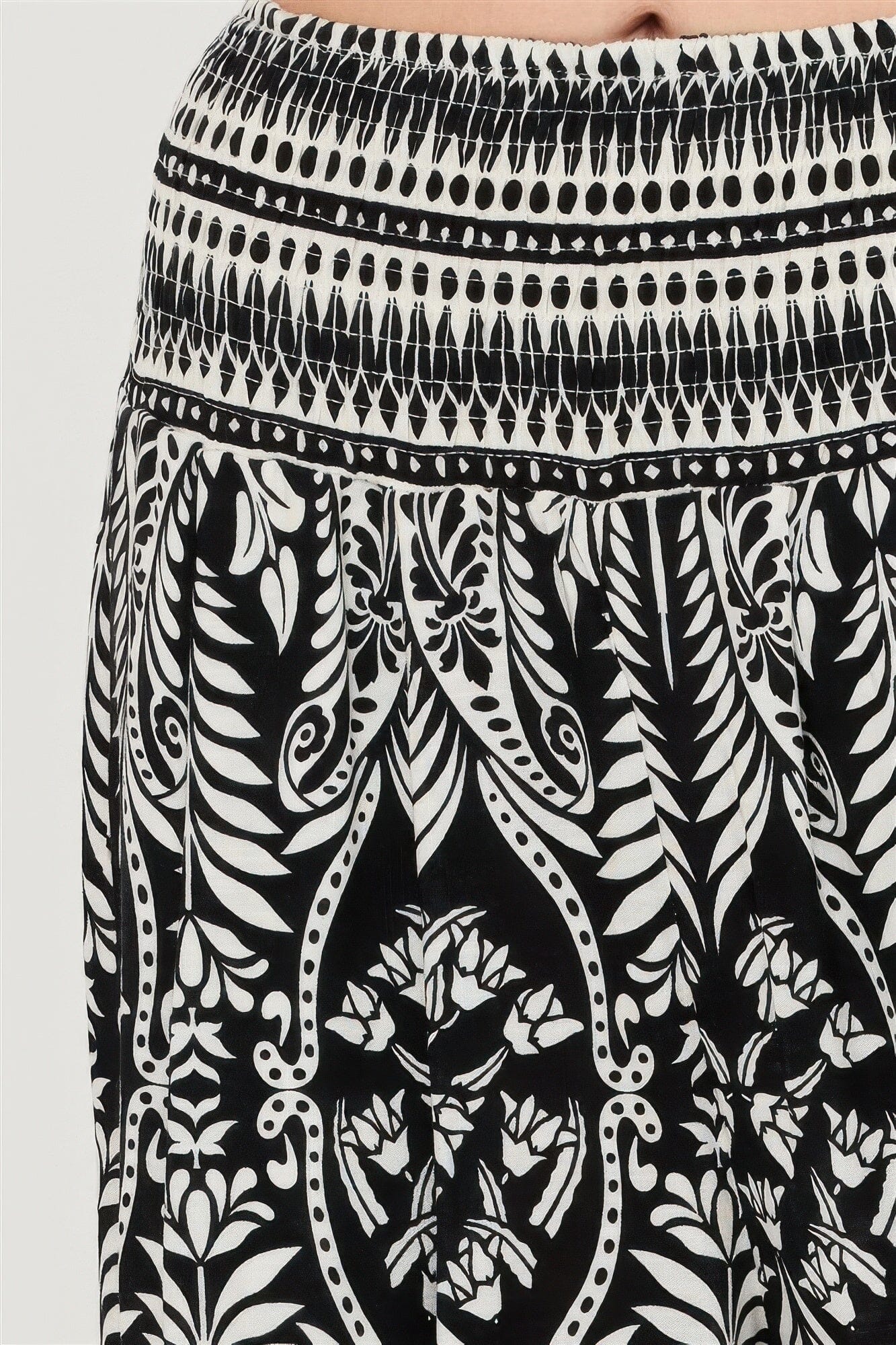 Women Smocked Waist Floral Pants Pants jehouze 