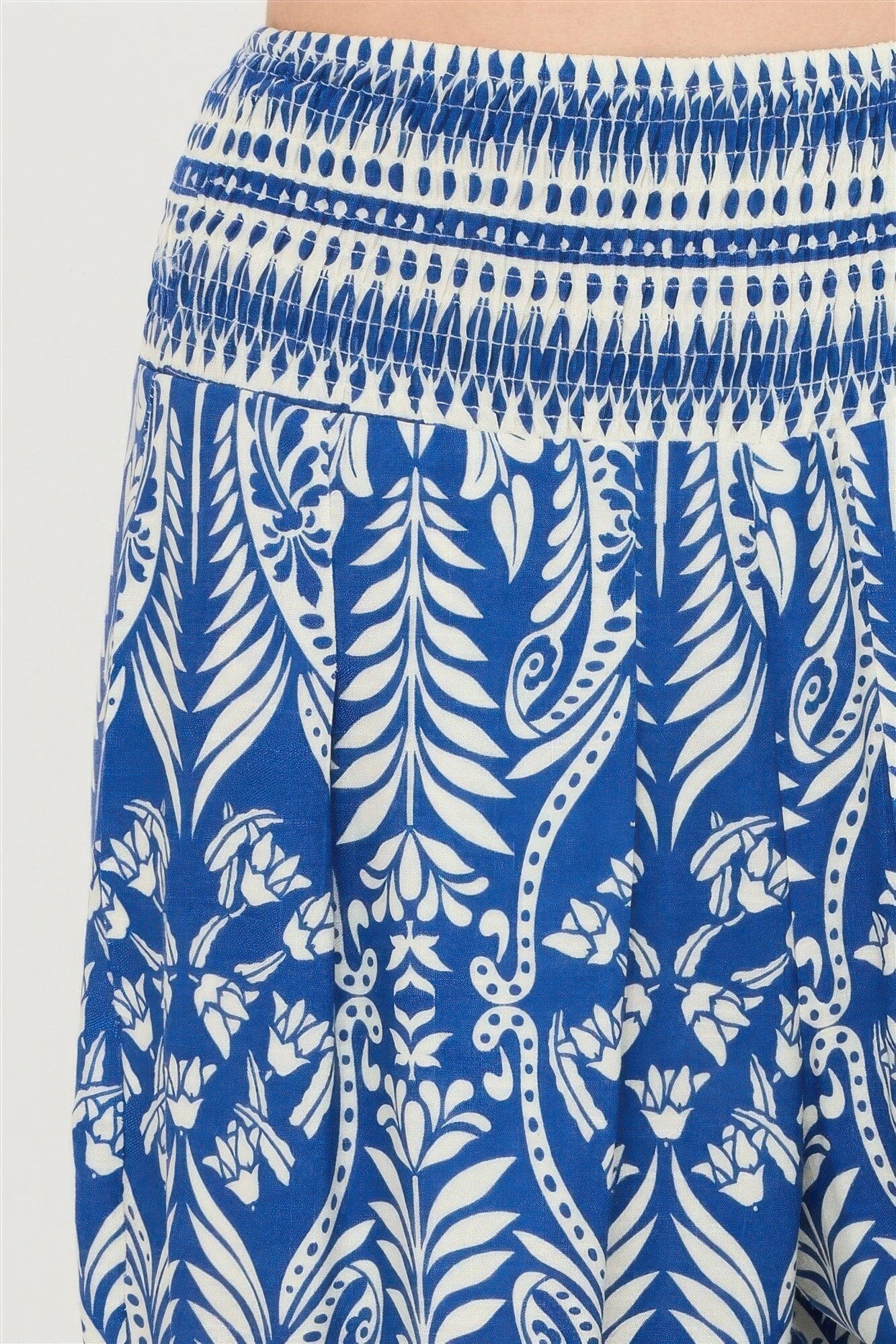Women Smocked Waist Floral Pants Pants jehouze 