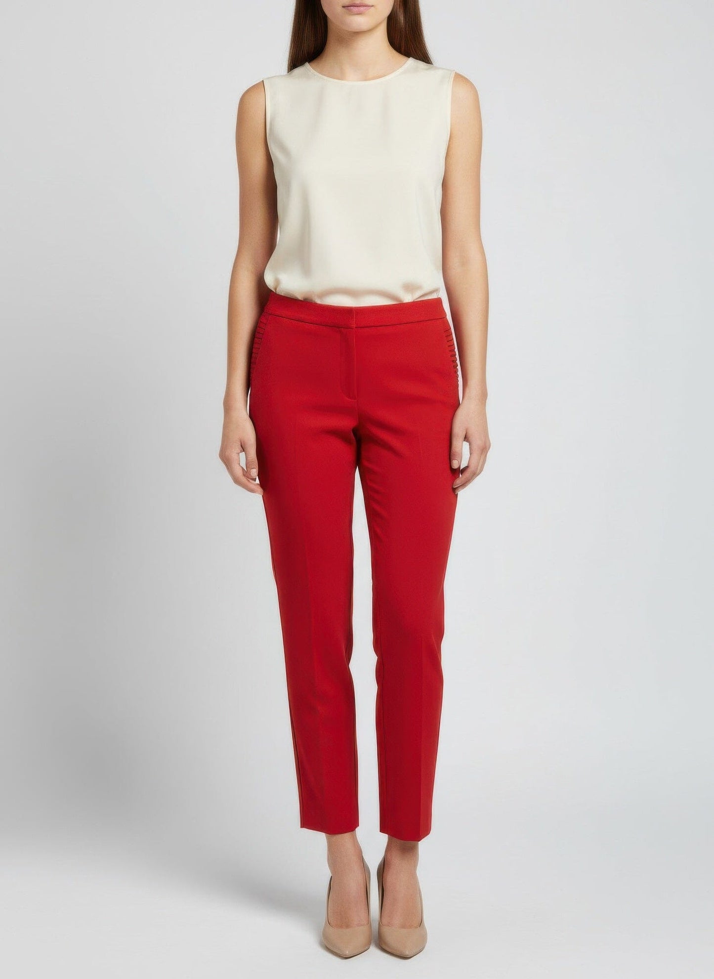 Women Solid Ankle Pants Pants jehouze Berry 6 