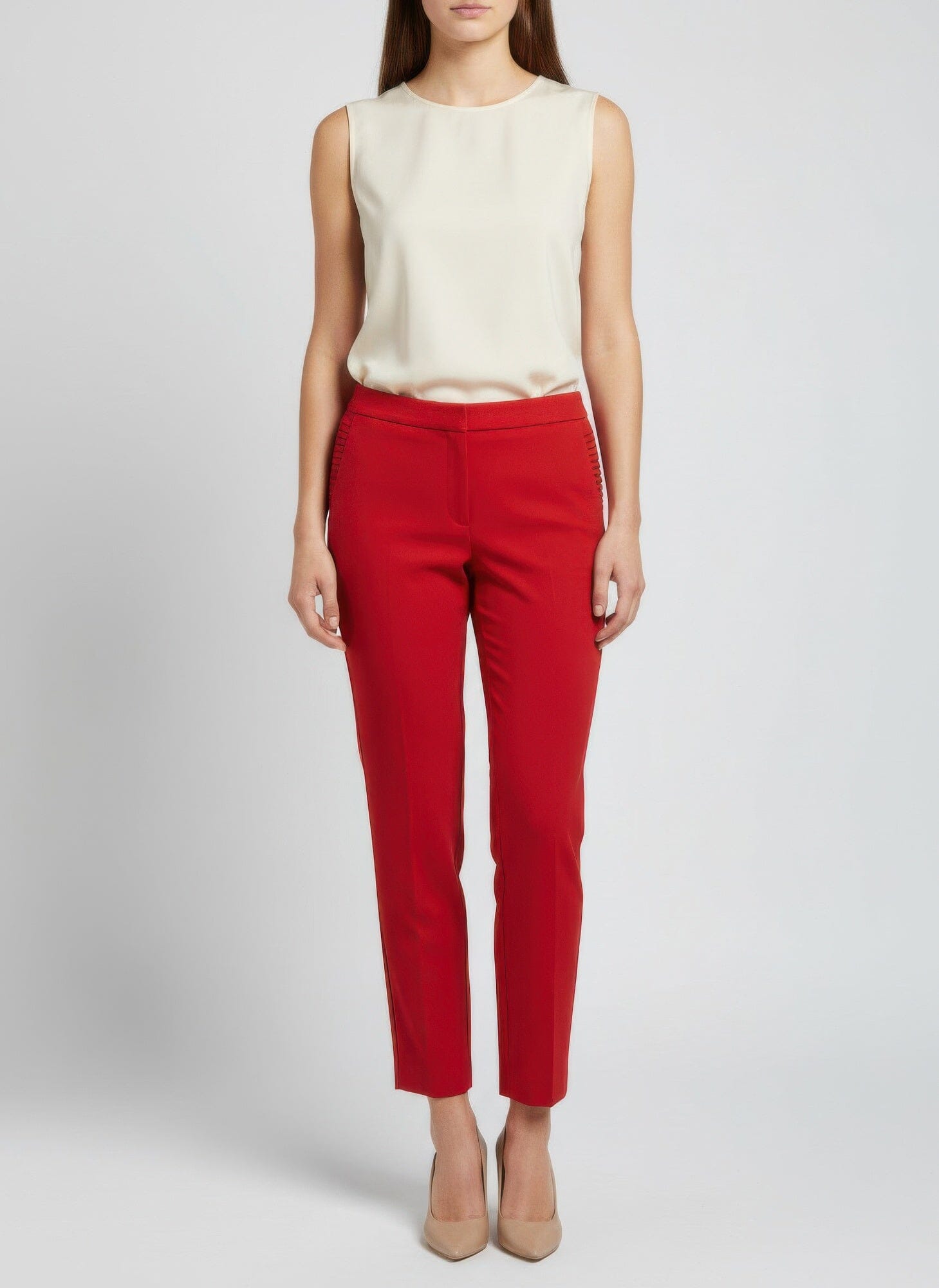 Women Solid Ankle Pants Pants jehouze Berry 6 