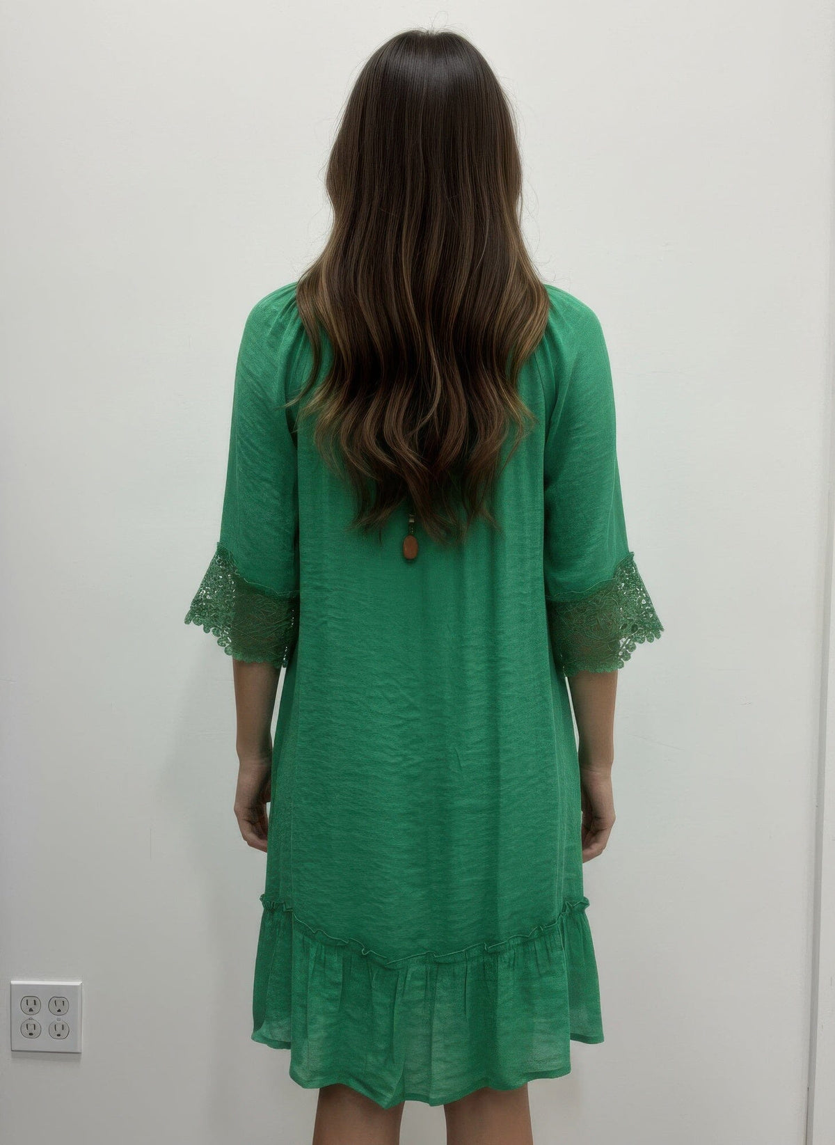 Women Solid Elbow Sleeve Dress Dresses jehouze 