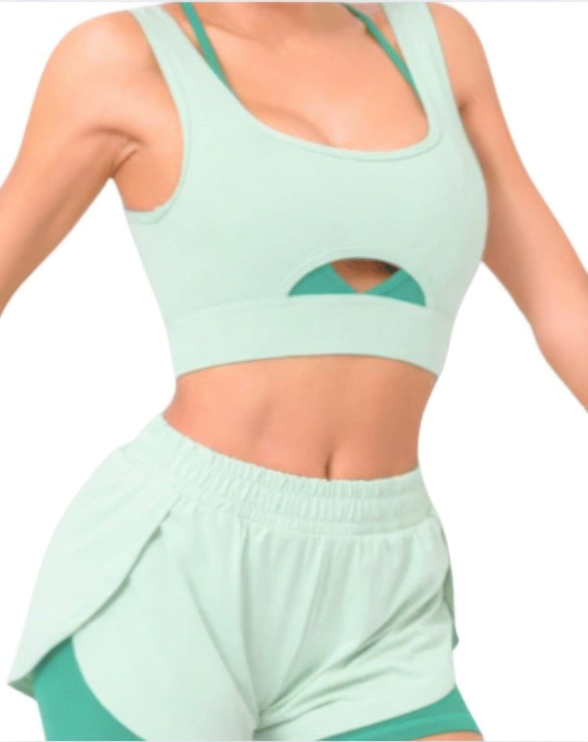 Women Sports Bra With Front Cut Out Activewear jehouze 