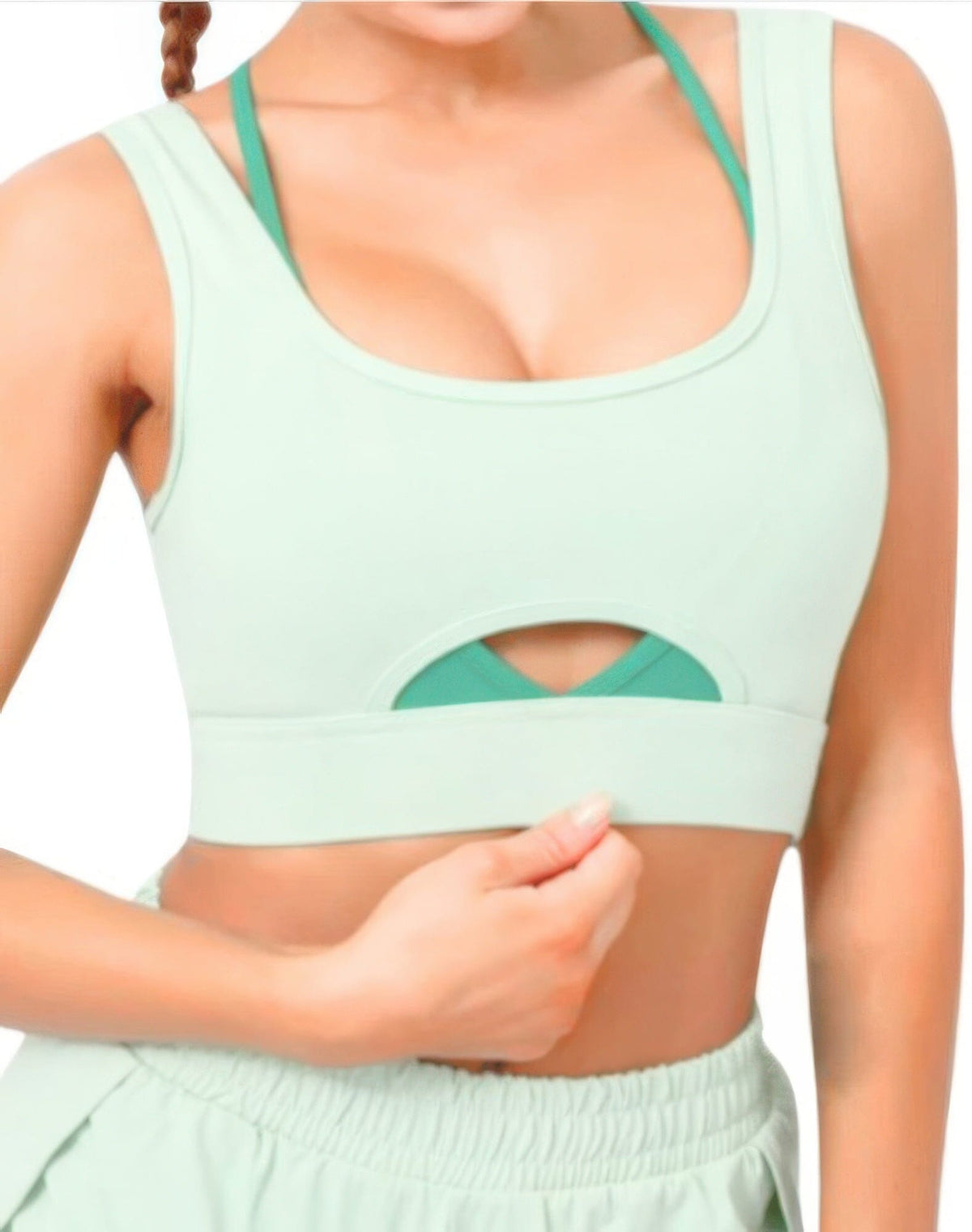 Women Sports Bra With Front Cut Out Activewear jehouze 