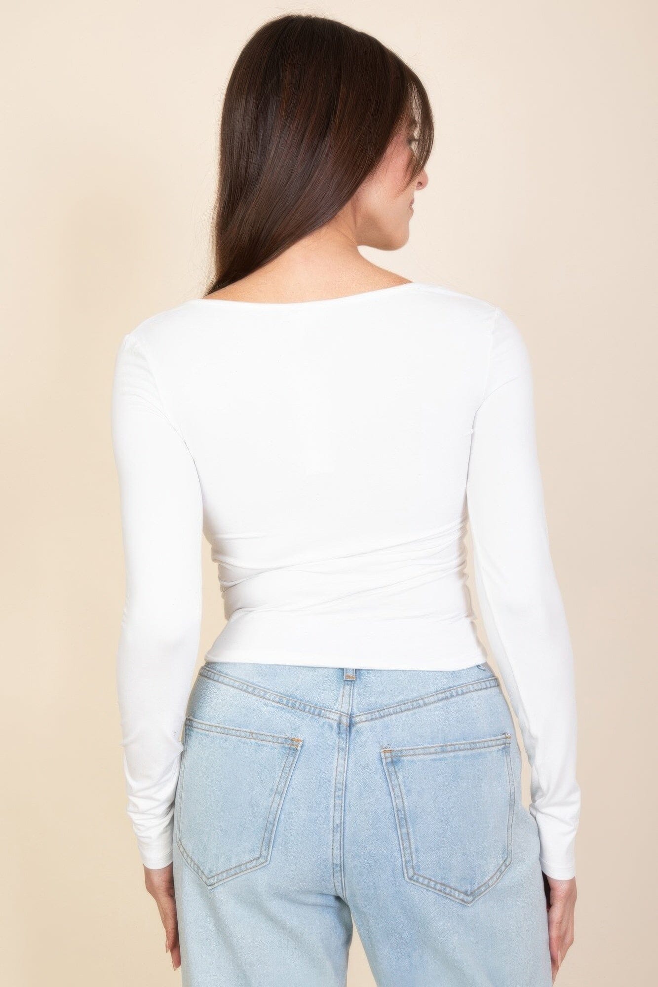 Women Square Neck Long Sleeve Top Shirts & Tops jehouze 