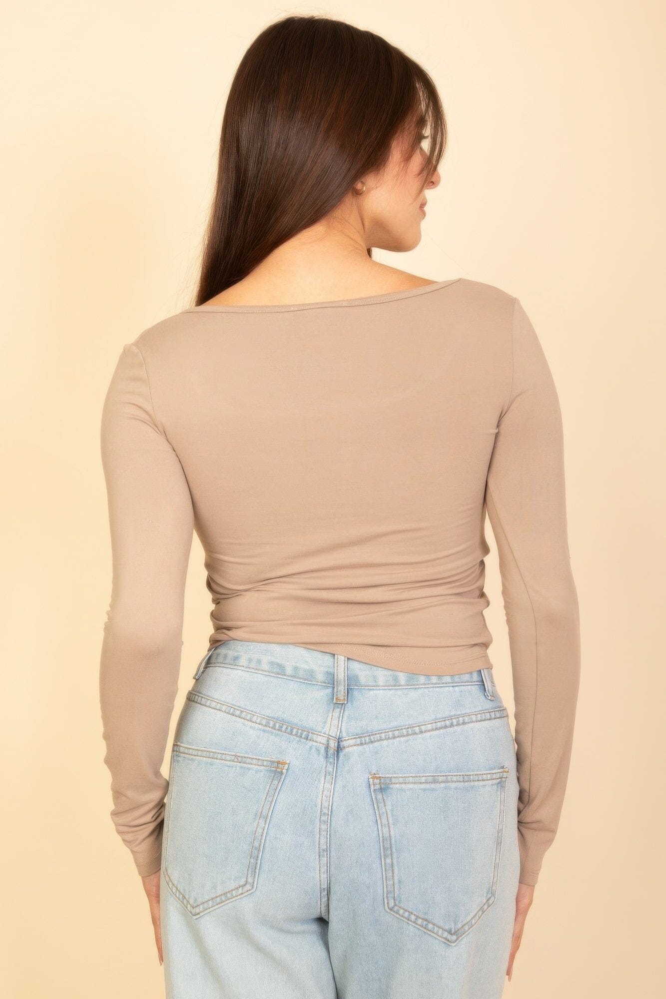 Women Square Neck Long Sleeve Top Shirts & Tops jehouze 