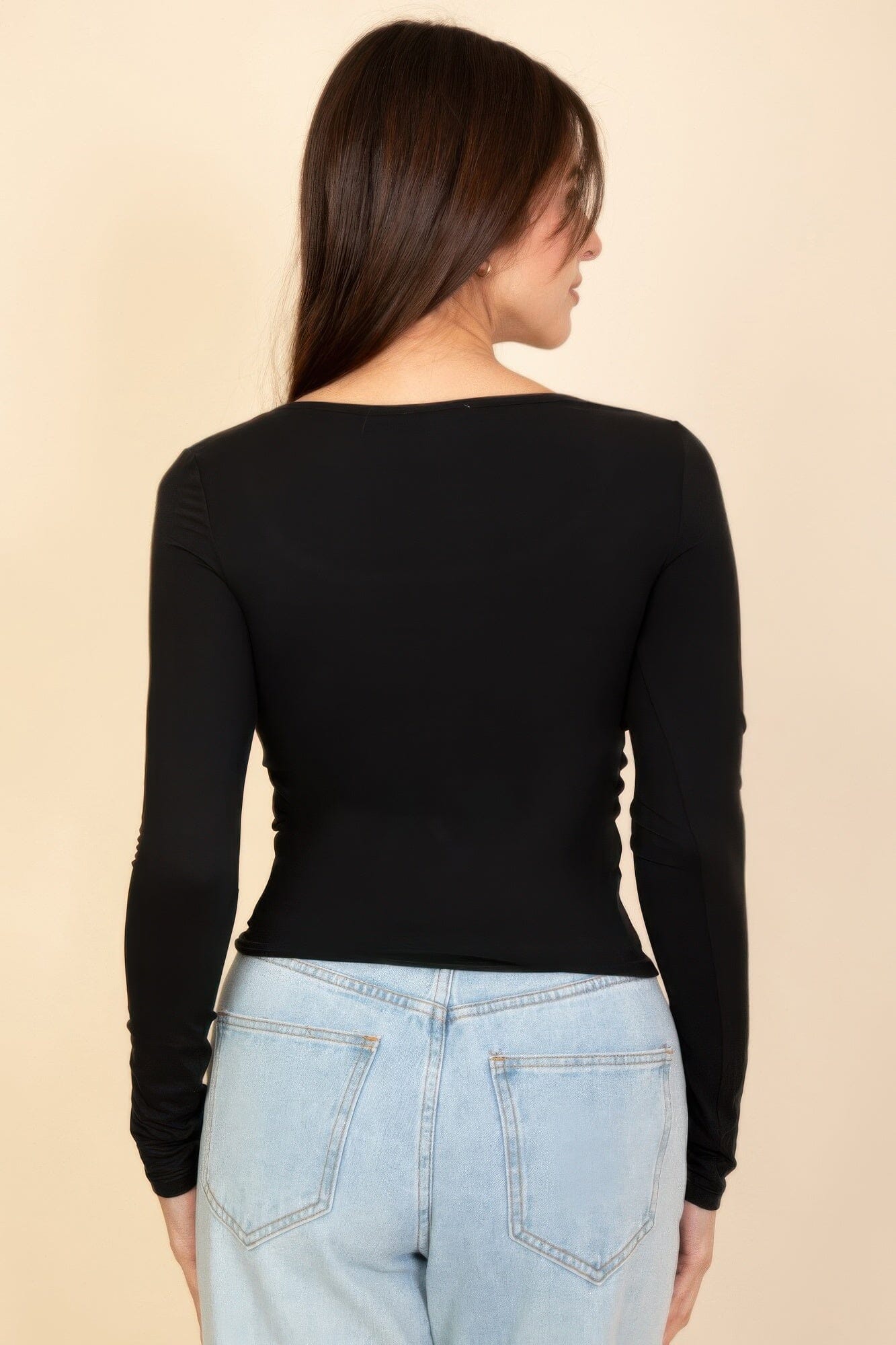 Women Square Neck Long Sleeve Top Shirts & Tops jehouze 