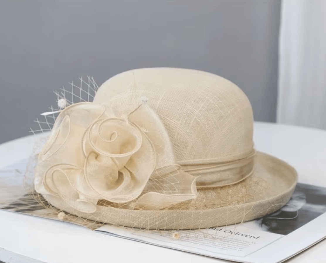 Women Summer Organza Fedora 1920s Bowler Derby Tea Party Hat_ Hat jehouze 