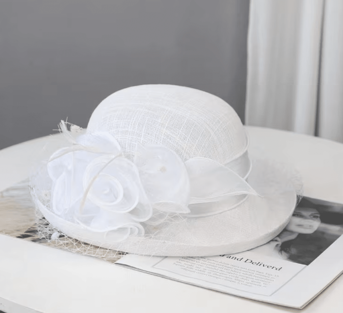 Women Summer Organza Fedora 1920s Bowler Derby Tea Party Hat_ Hat jehouze 