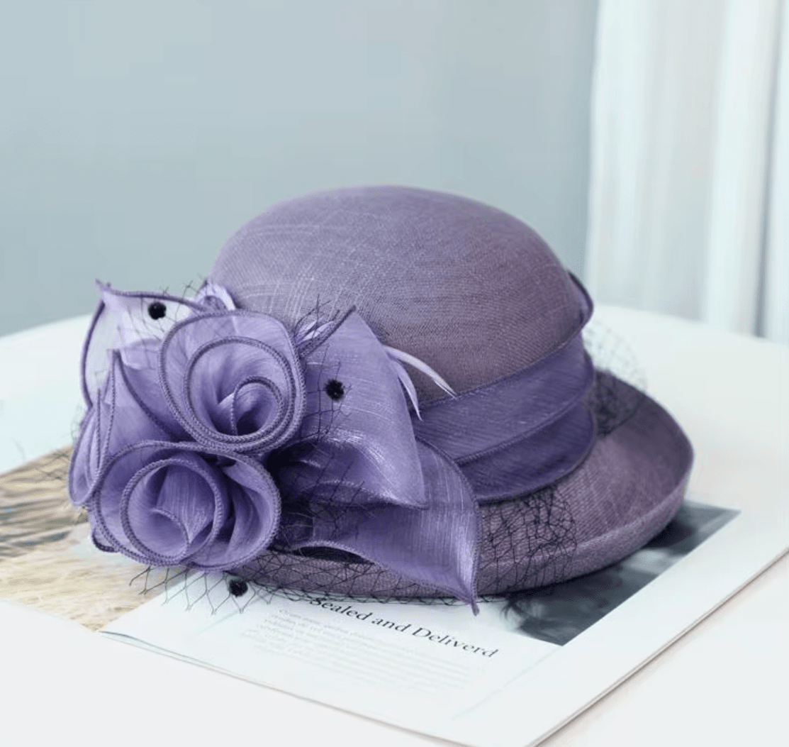 Women Summer Organza Fedora 1920s Bowler Derby Tea Party Hat_ Hat jehouze 