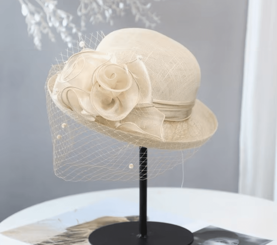 Women Summer Organza Fedora 1920s Bowler Derby Tea Party Hat_ Hat jehouze FF020-7 