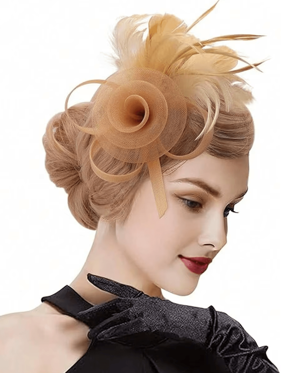 Women Tea Party Kentucky Fascinator Hat Hat jehouze Gold 