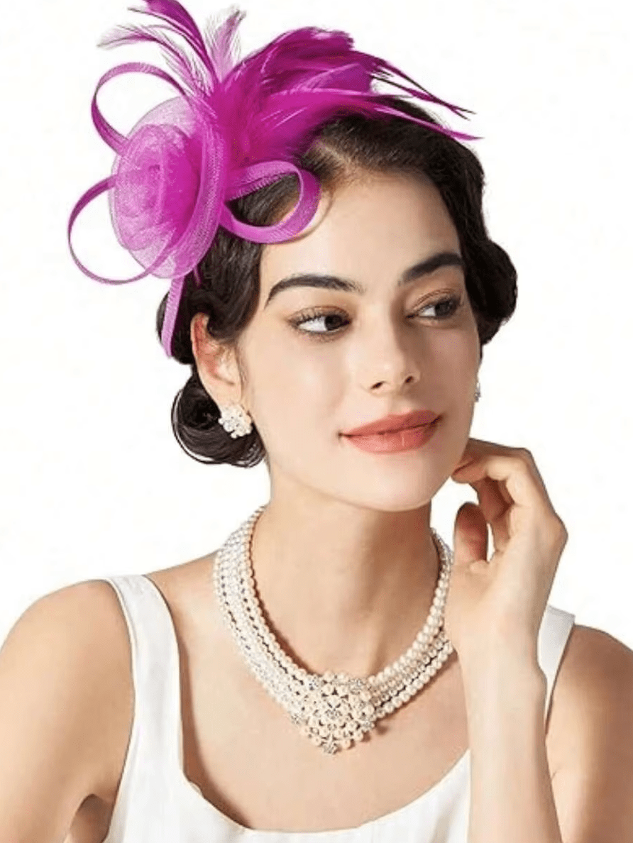 Women Tea Party Kentucky Fascinator Hat Hat jehouze Rose Red 
