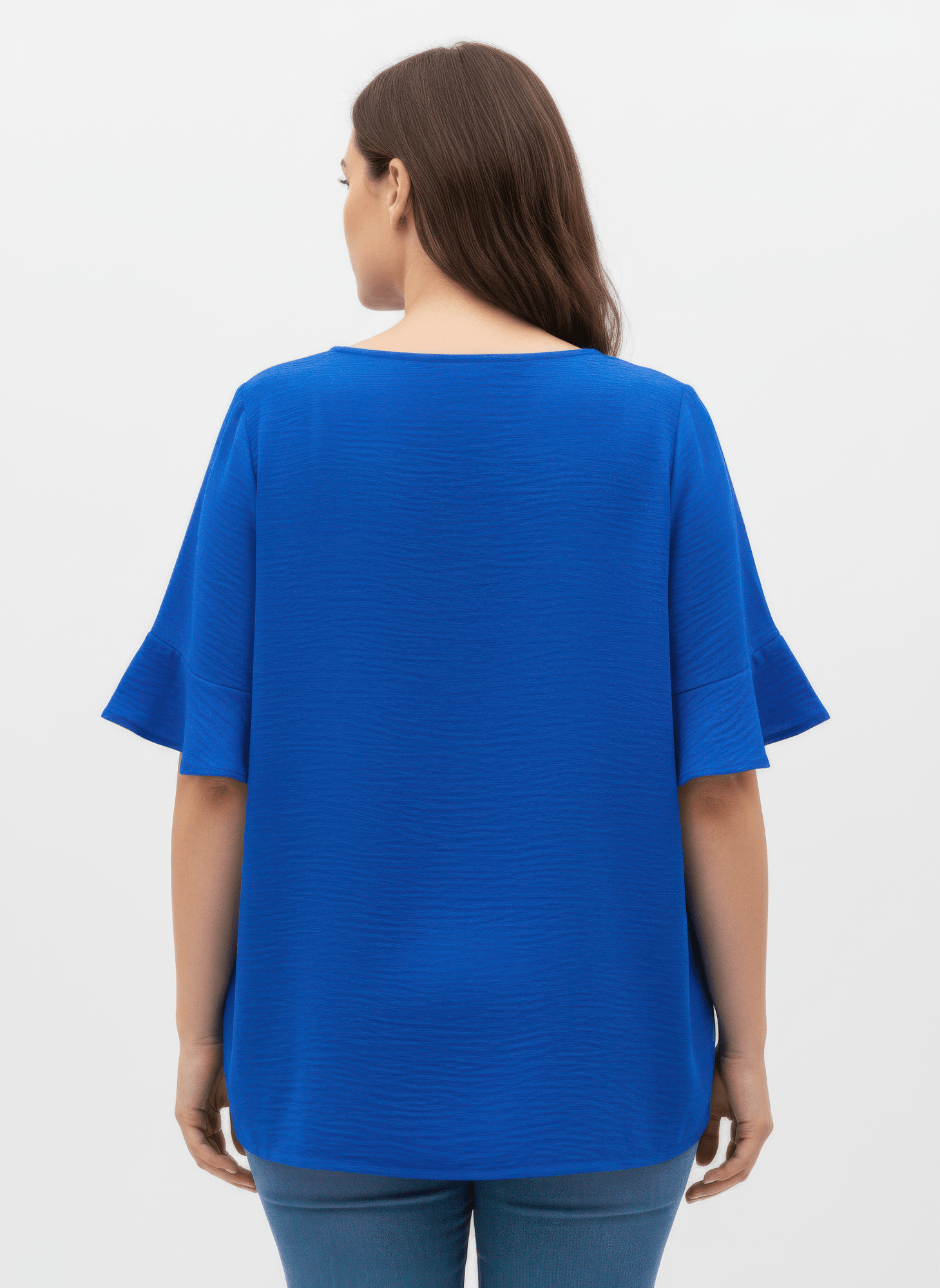 Women Textured Ruffle Sleeve Short Sleeve Top Shirts & Tops jehouze 