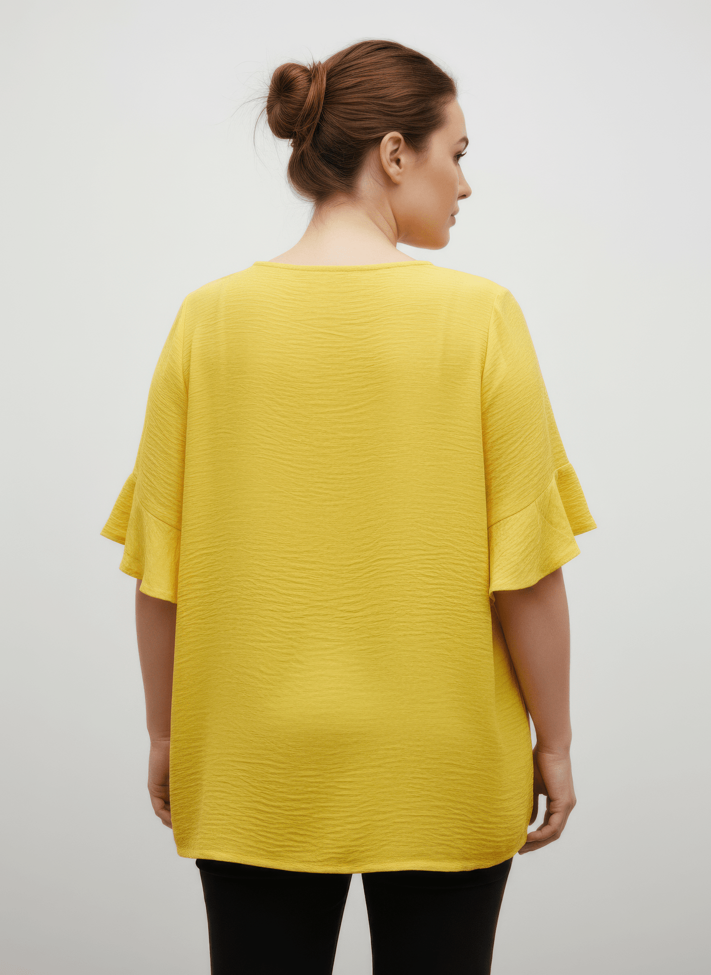 Women Textured Ruffle Sleeve Short Sleeve Top Shirts & Tops jehouze 