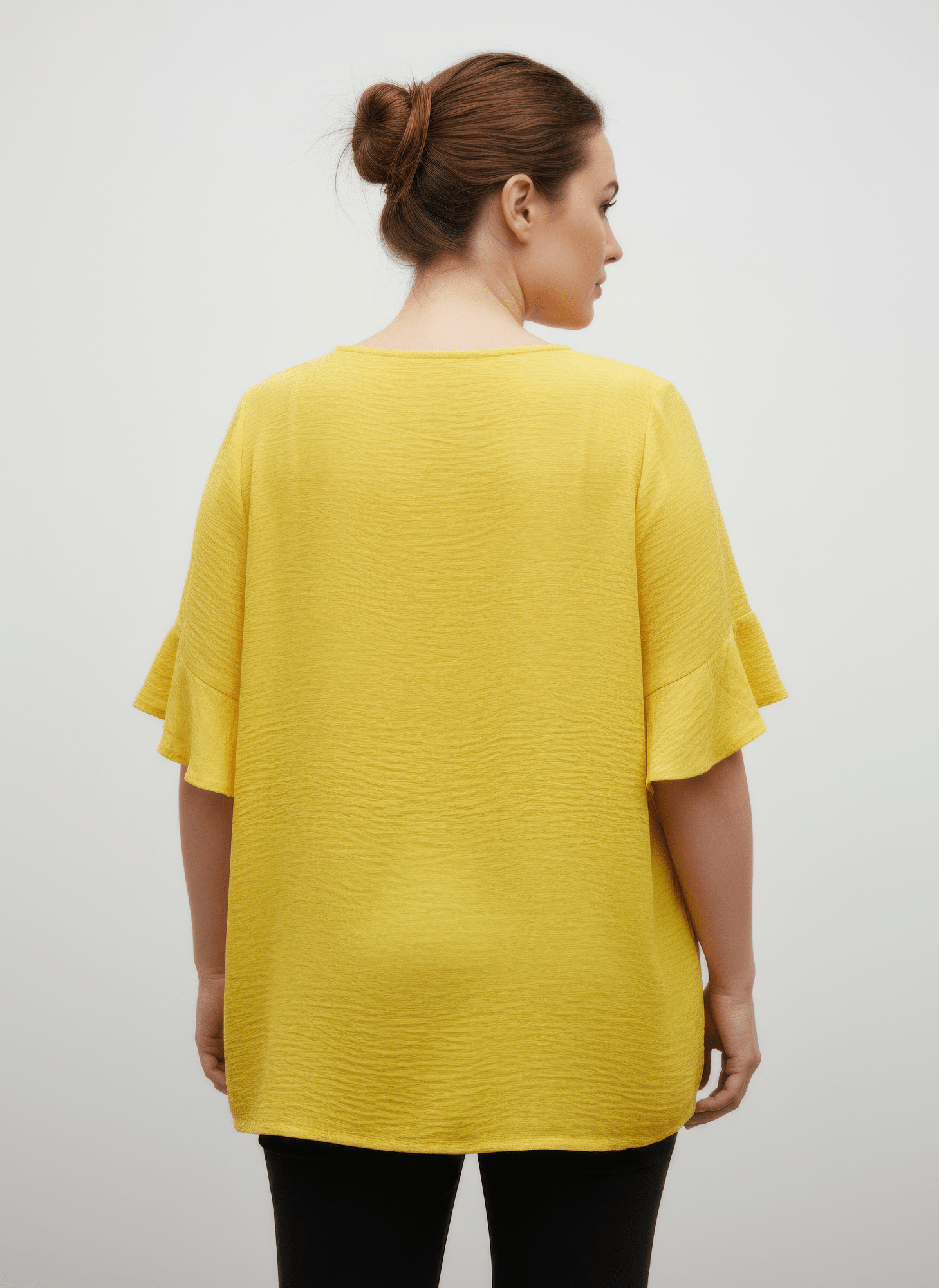 Women Textured Ruffle Sleeve Short Sleeve Top Shirts & Tops jehouze 