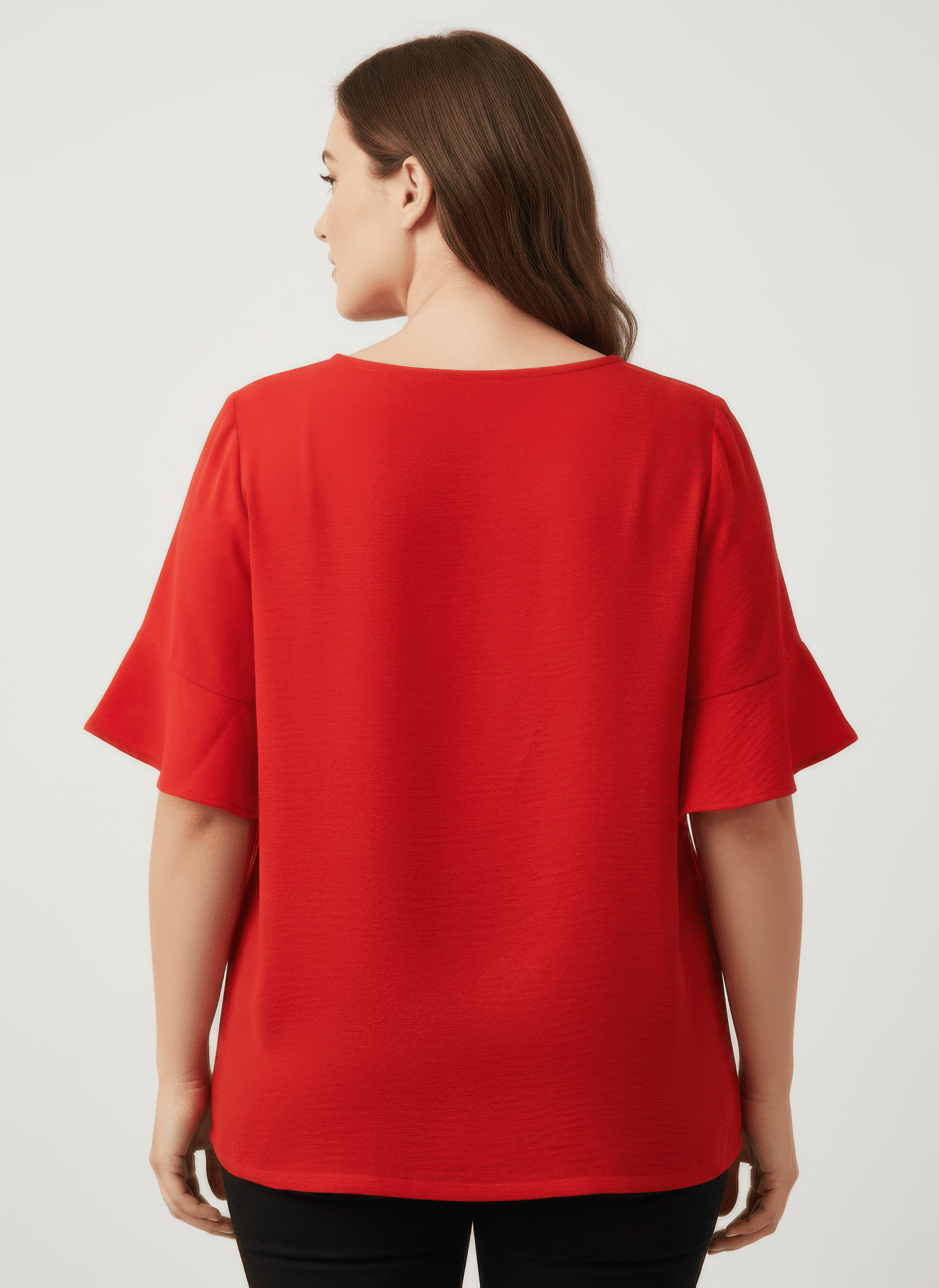 Women Textured Ruffle Sleeve Short Sleeve Top Shirts & Tops jehouze 