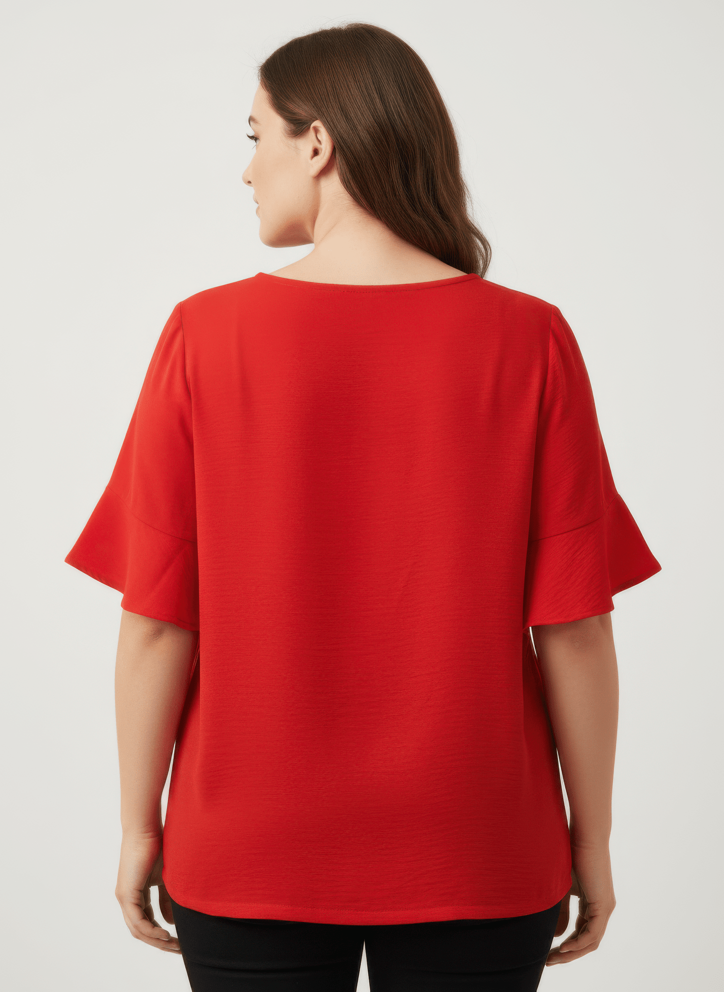 Women Textured Ruffle Sleeve Short Sleeve Top Shirts & Tops jehouze 