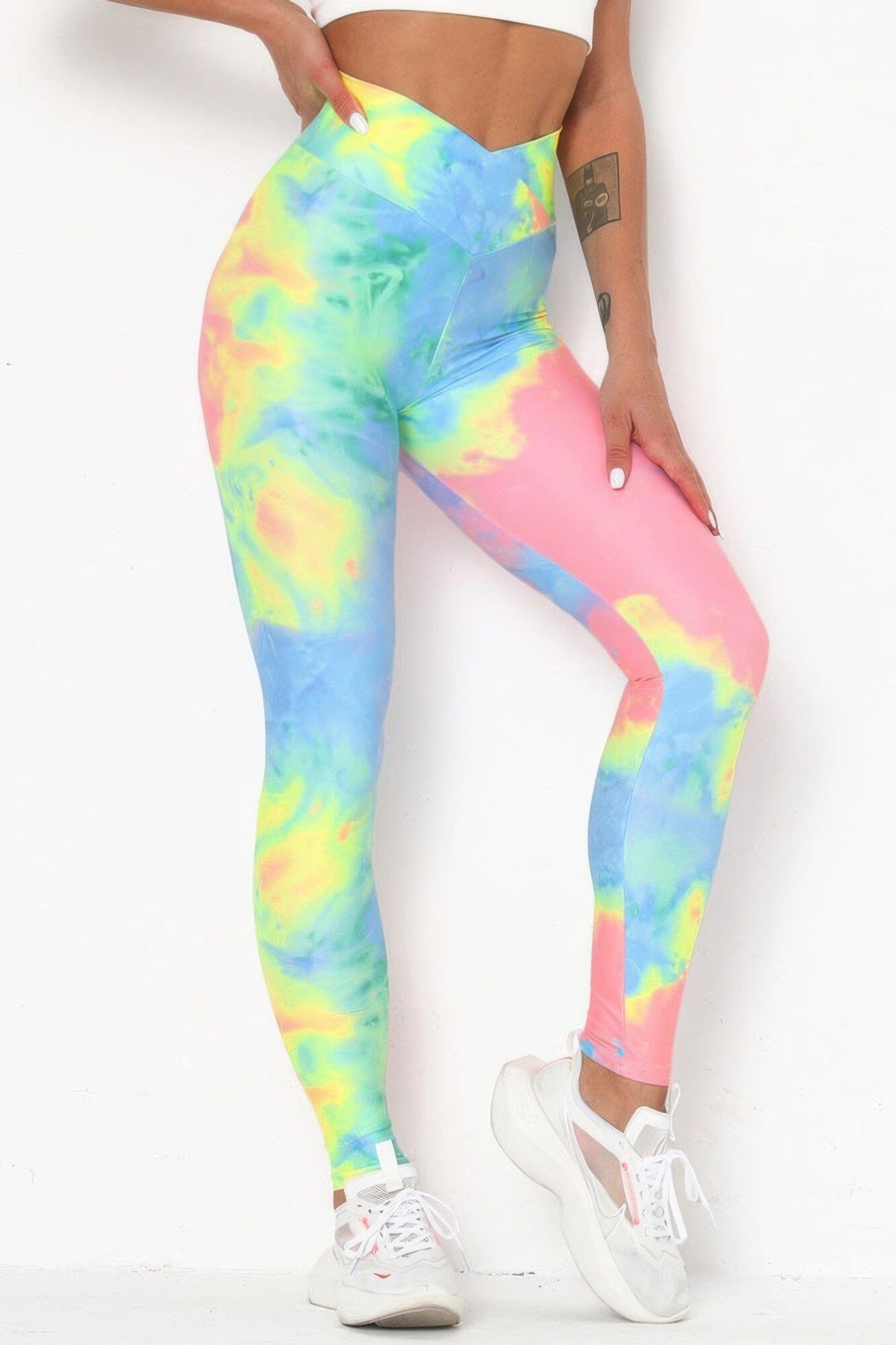 Women Tie Dye Yoga Legging Pants jehouze Mullticolor S 