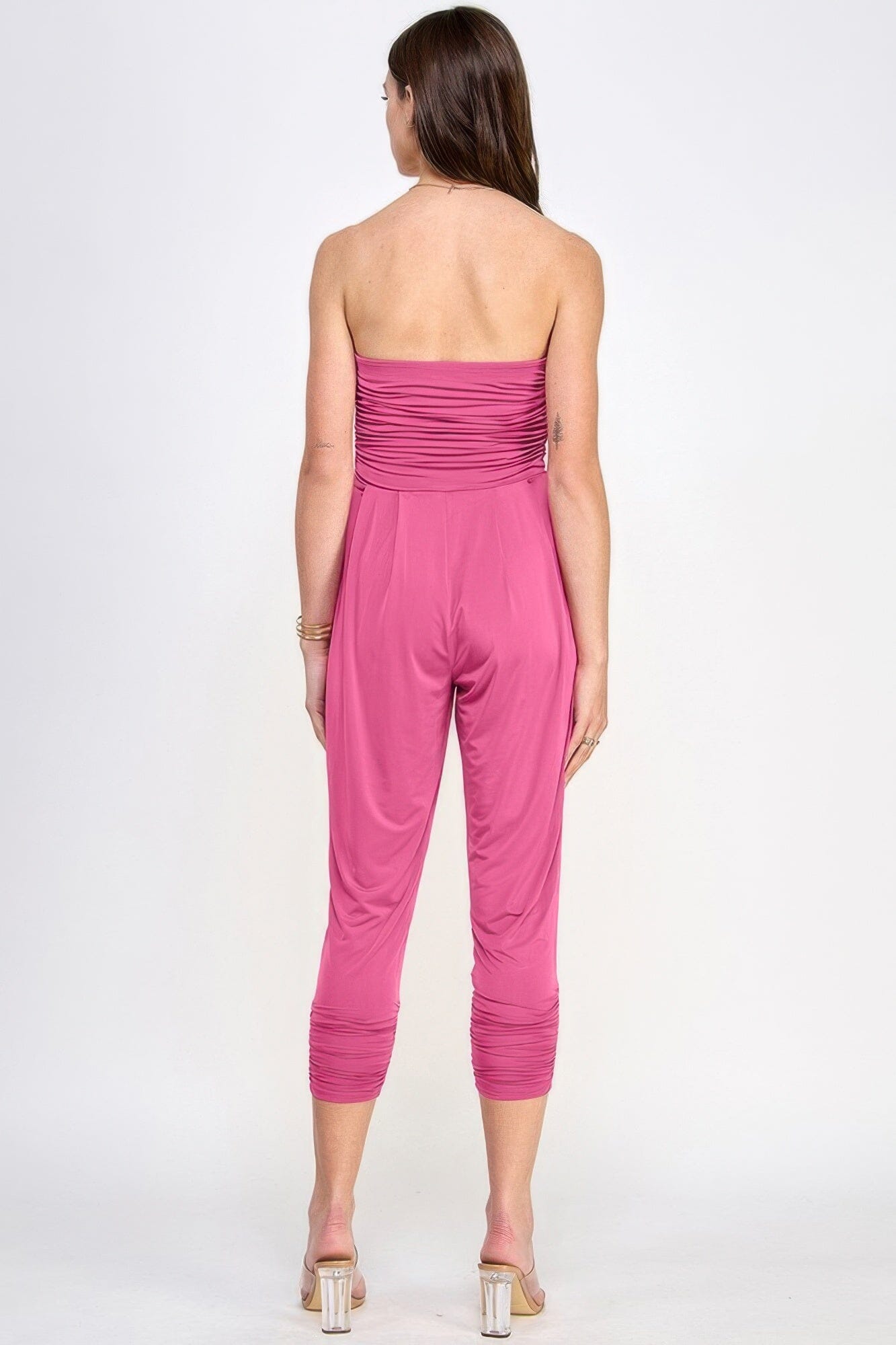 Women Tube Top shirring Jumpsuit Jumpsuits & Rompers jehouze 