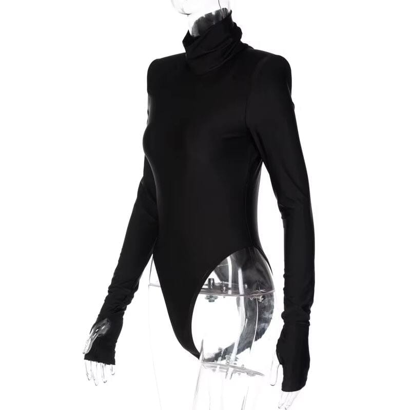 Women Turtleneck Long Sleeve Slim Fit Bodysuit Top bodysuit jehouze 