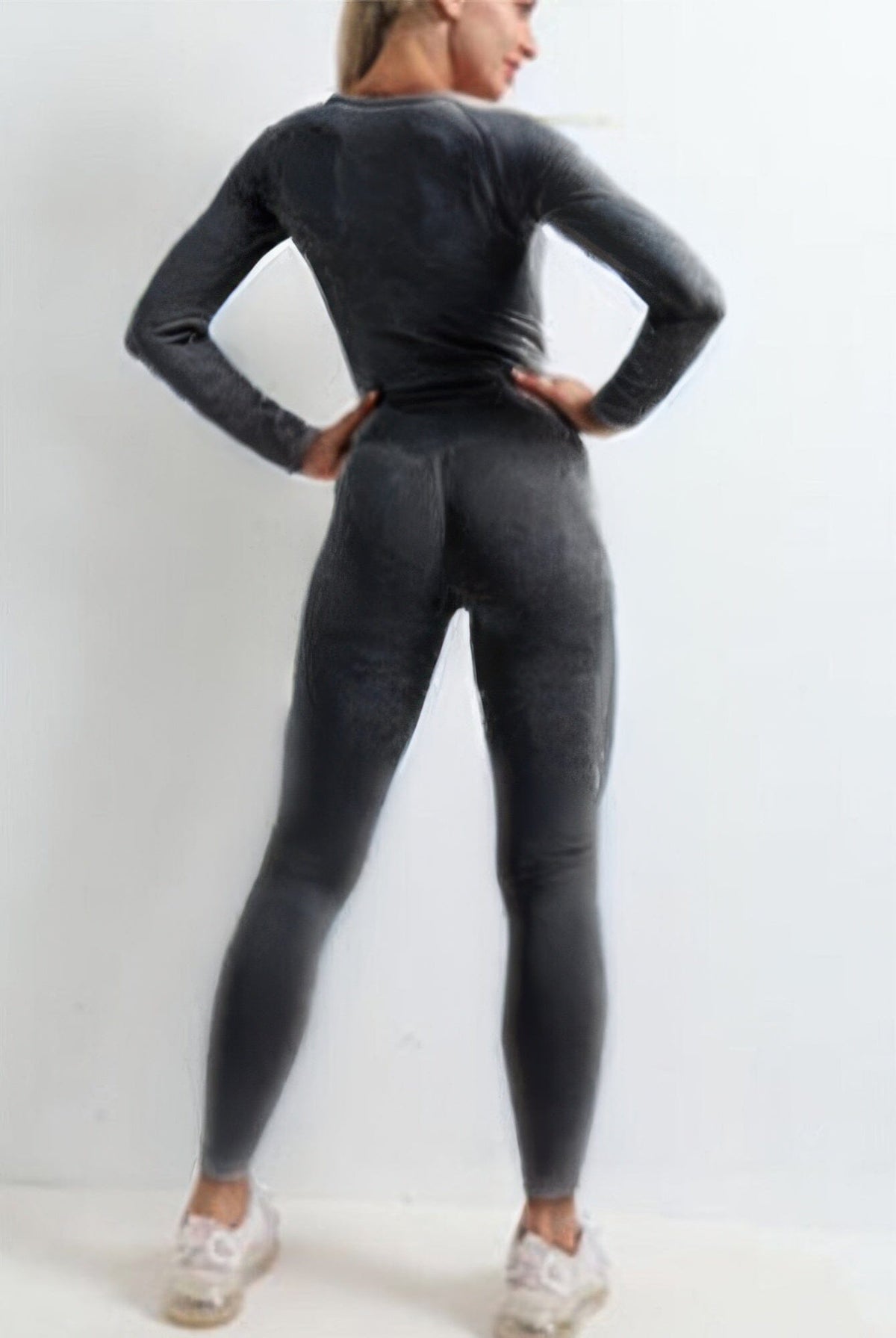 Women Two Piece Solid Set Activewear jehouze 