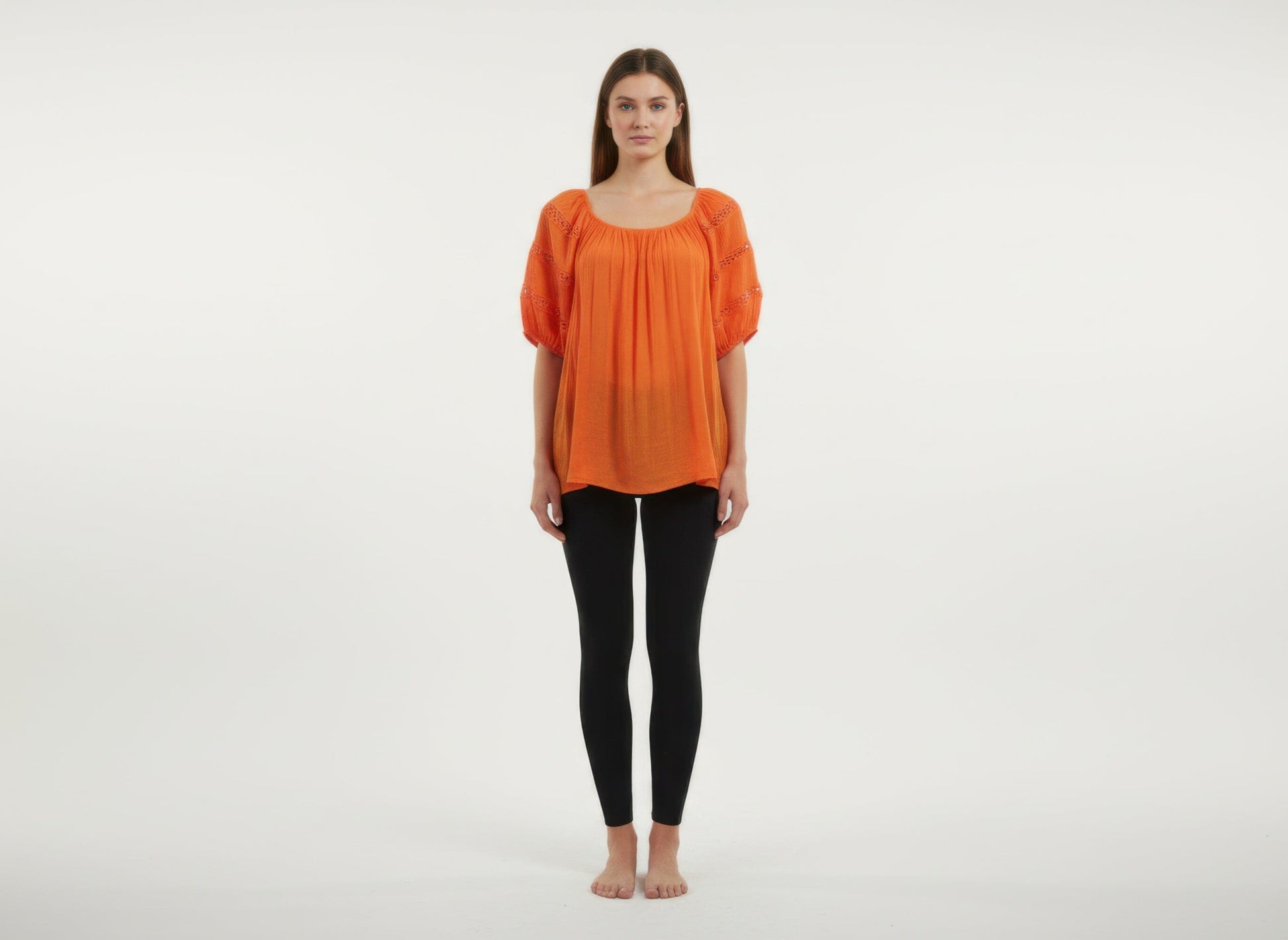 Women Unique Spectrum Solid Short Sleeve Blouse Shirts & Tops jehouze Orange S 