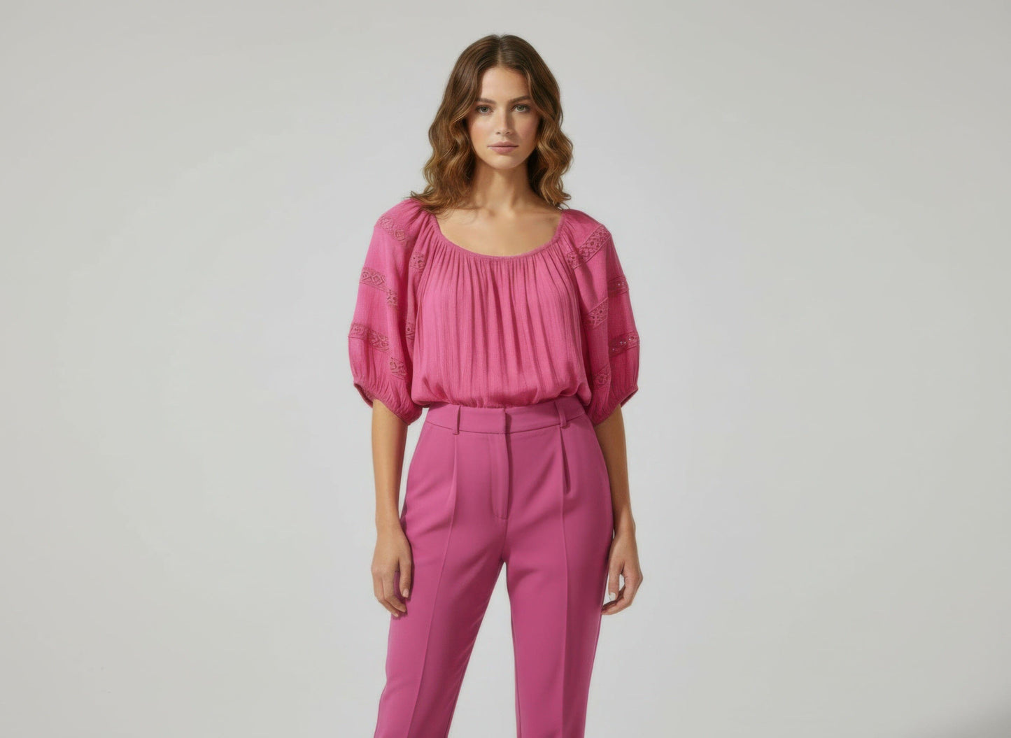 Women Unique Spectrum Solid Short Sleeve Blouse Shirts & Tops jehouze Pink S 