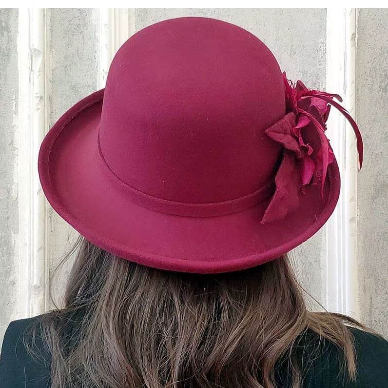 Women Vintage Flower Wool Fedoras Bowler Wedding Tea Party Hat Hat jehouze 