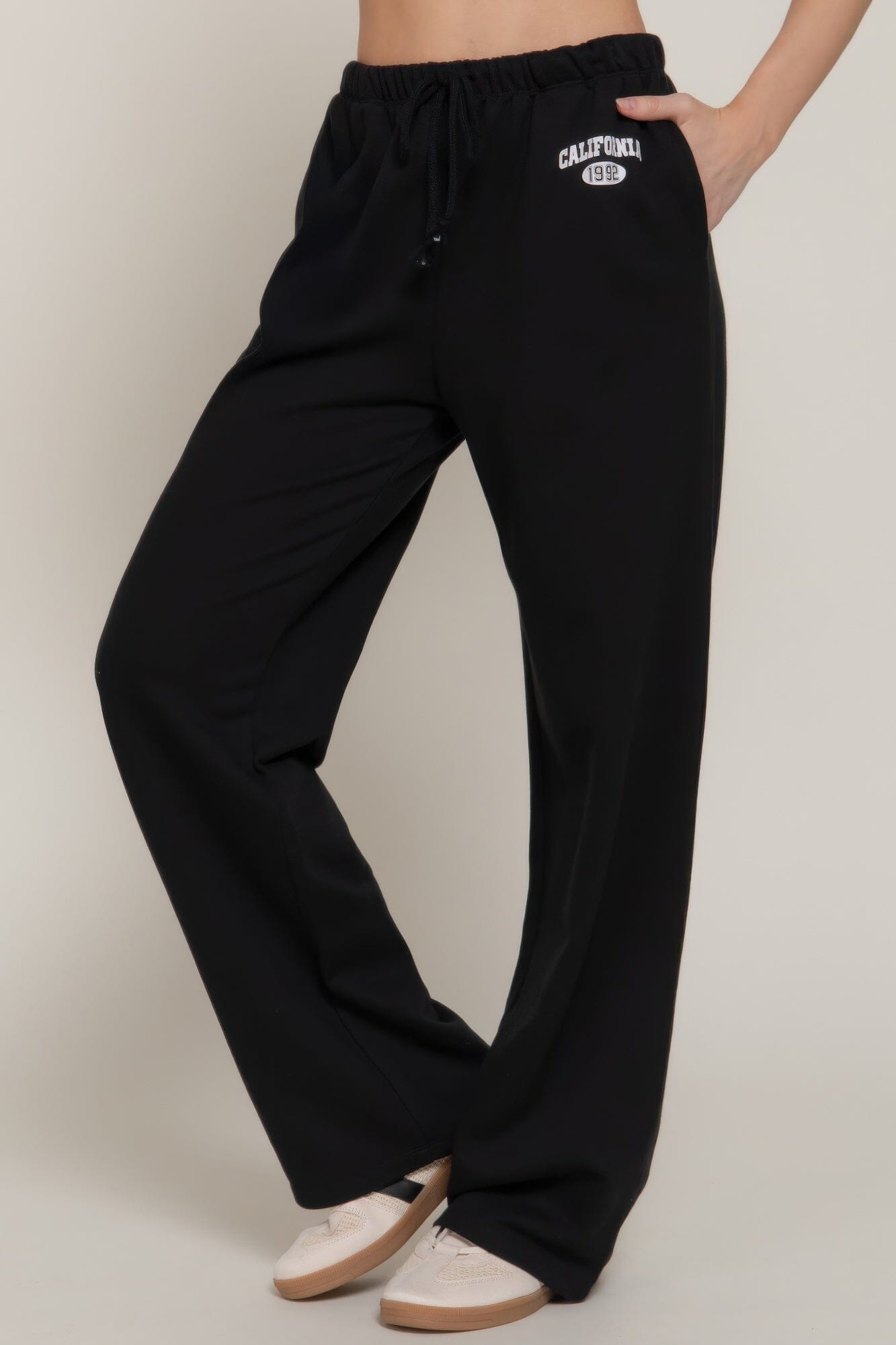 Women Waistband Print Detail Sweatpants Pants jehouze 