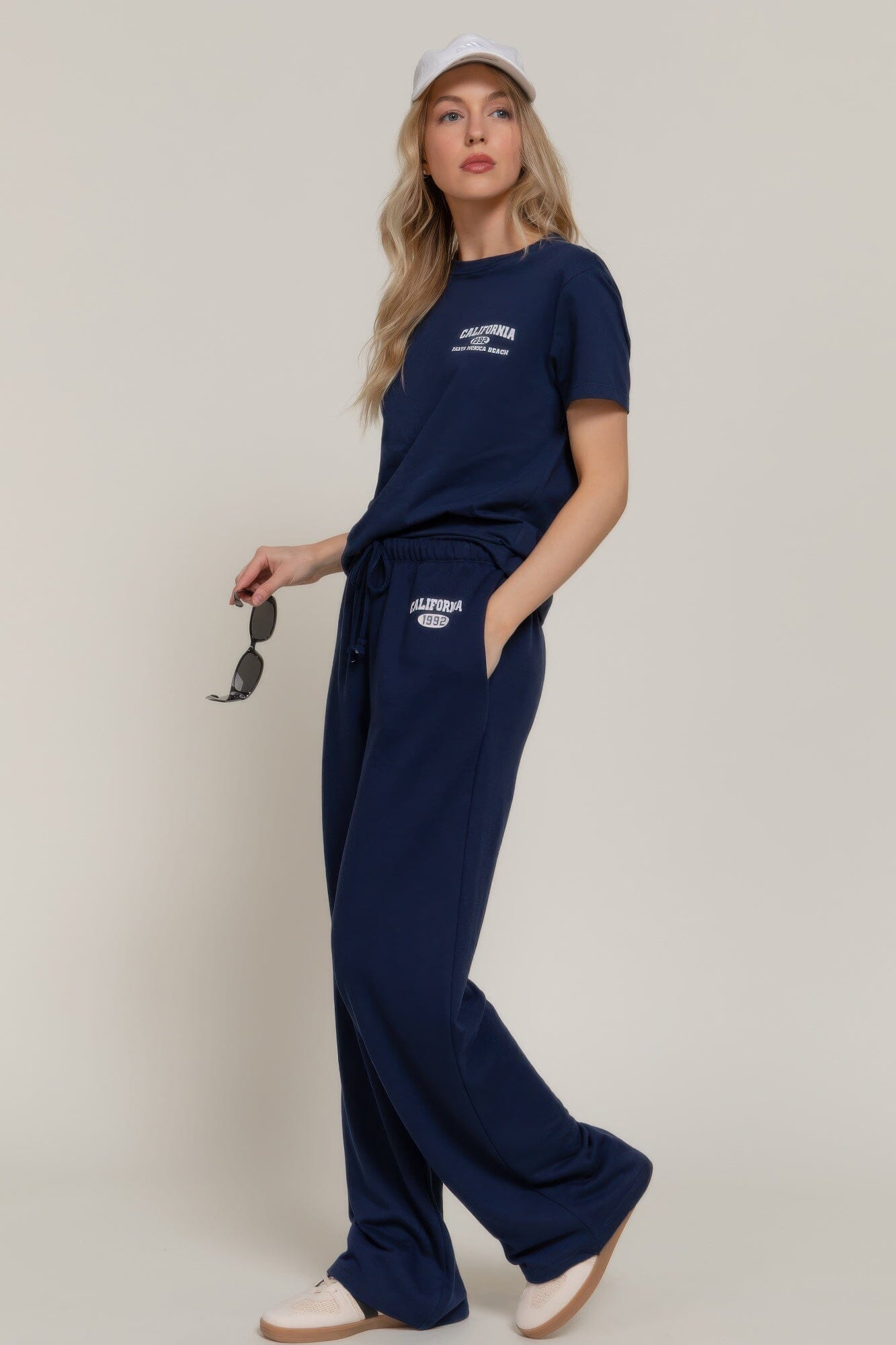 Women Waistband Print Detail Sweatpants Pants jehouze True navy S 