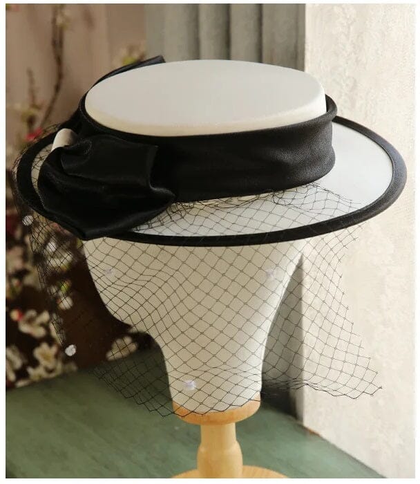 Women Wedding Bridal White Black Charming Birdcage Veil Hat Hat jehouze AR- HY197 