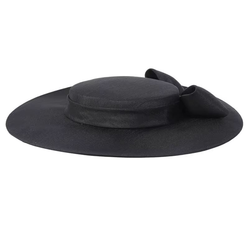 Women Wide Brim Big Bowknot Kentucky Wedding Cocktail Fedora Flat Hat Hat jehouze 