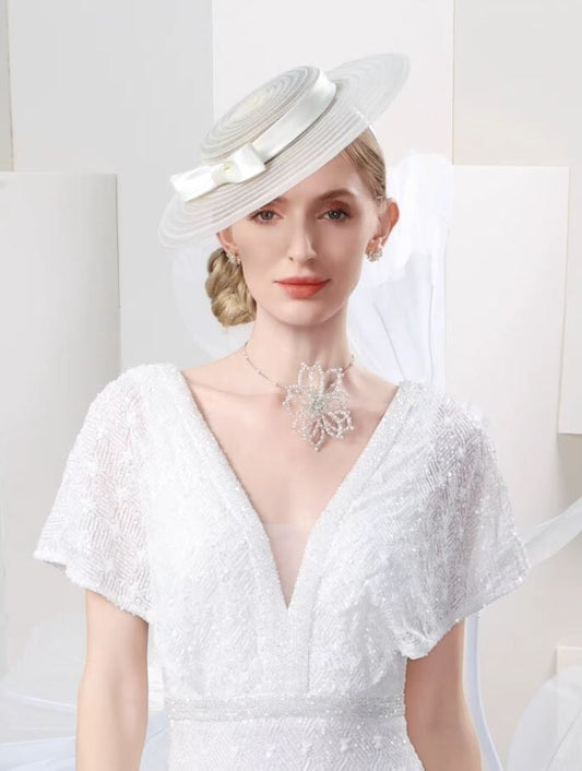 Women Wide Brim Cocktail Tea Party Kentucky Derby Fascinator Hat Hat jehouze 