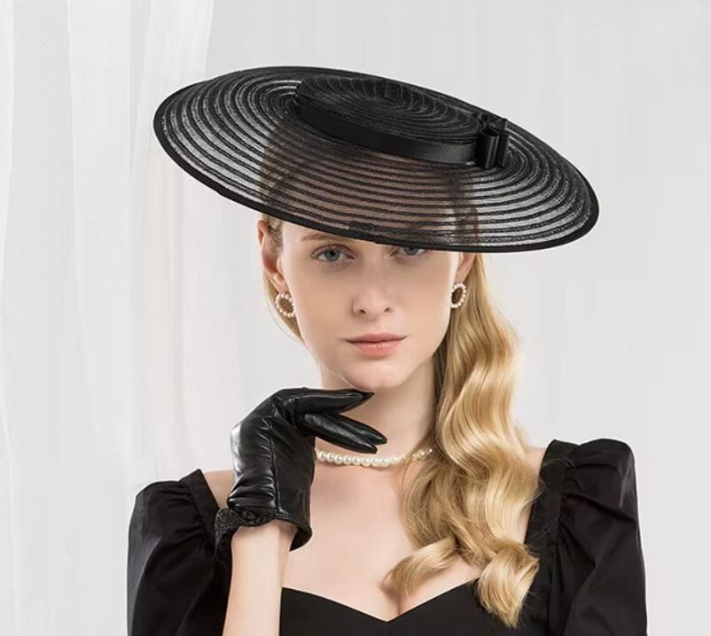 Women Wide Brim Cocktail Tea Party Kentucky Derby Fascinator Hat Hat jehouze Black 