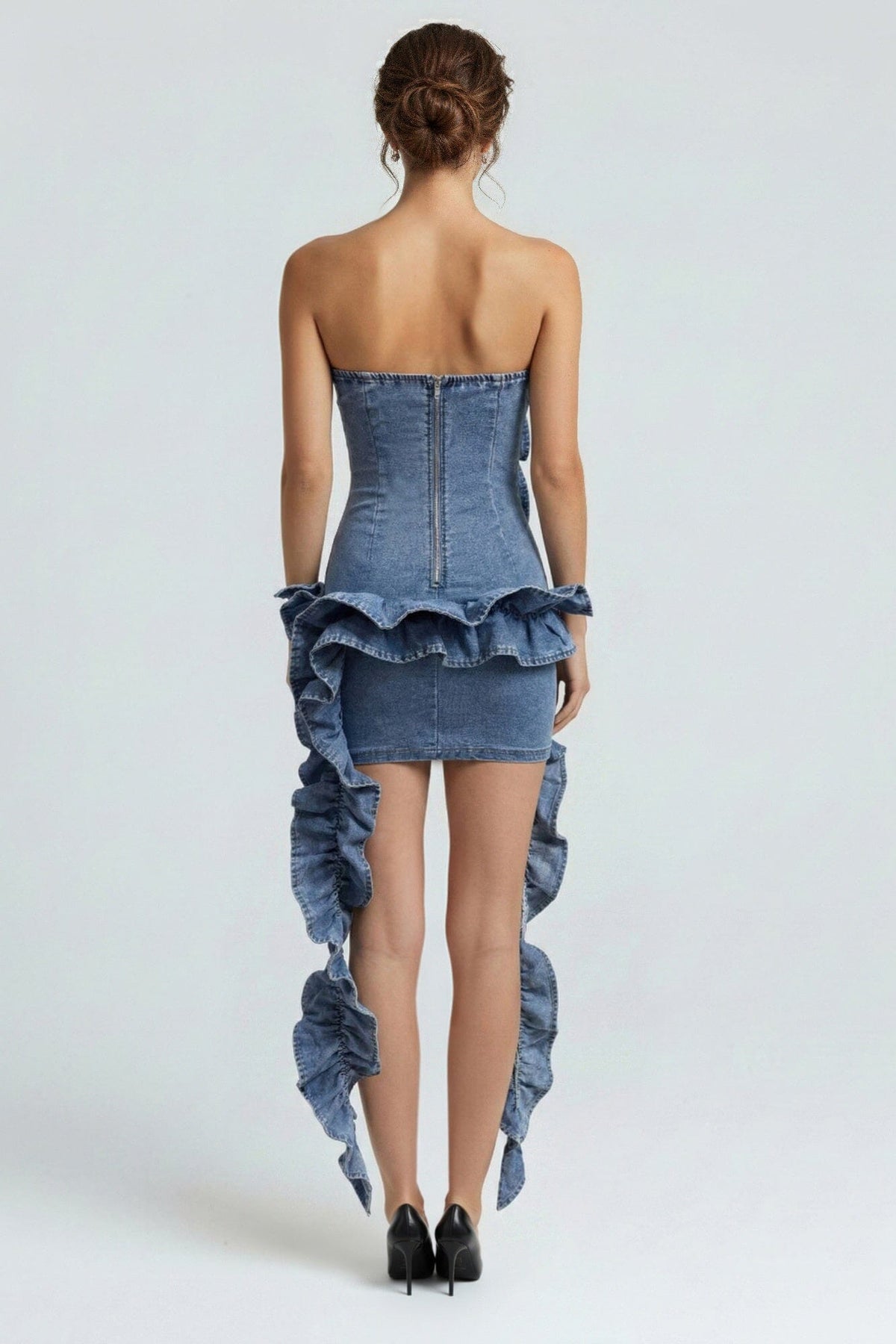 Women Wild Cascade Denim Sculpt Dress Dresses jehouze 