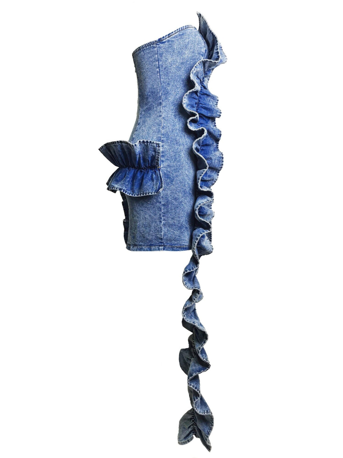 Women Wild Cascade Denim Sculpt Dress Dresses jehouze 