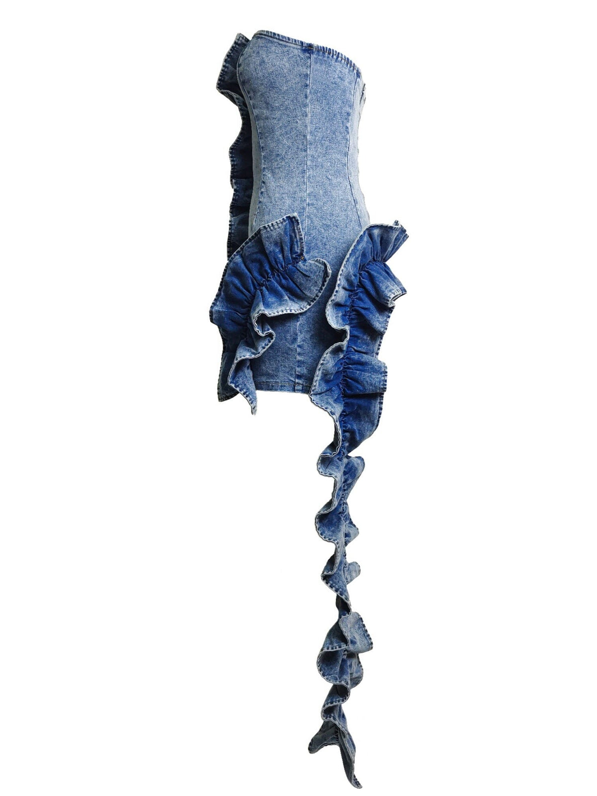 Women Wild Cascade Denim Sculpt Dress Dresses jehouze 