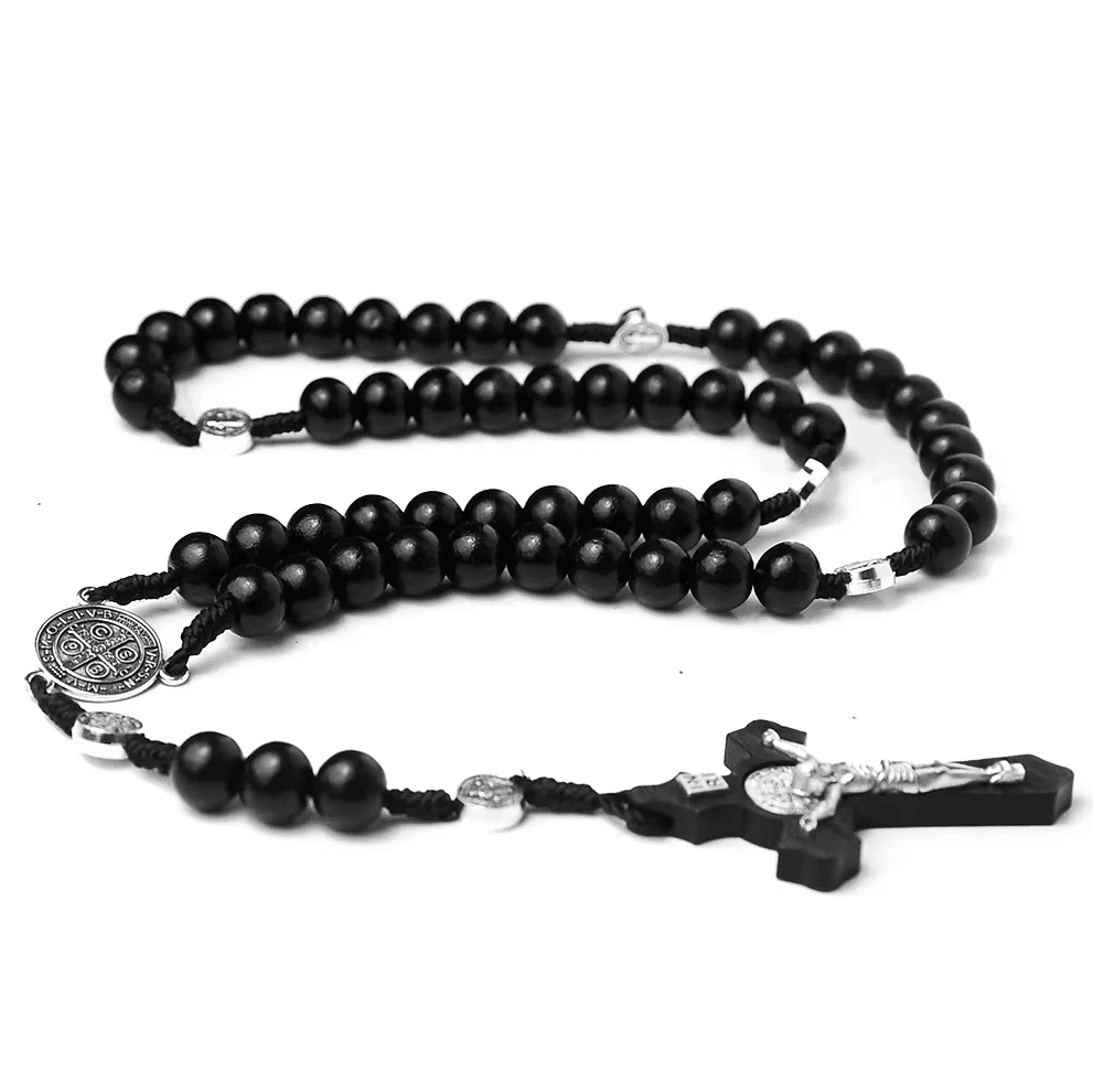 Women Wood Beaded Rosary Long Chain Necklace Jewelery Necklaces jehouze 2 