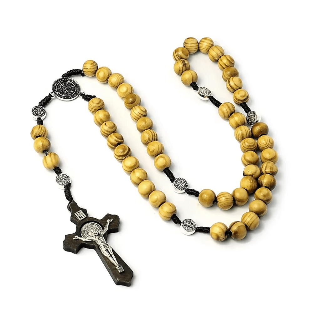 Women Wood Beaded Rosary Long Chain Necklace Jewelery Necklaces jehouze 3 