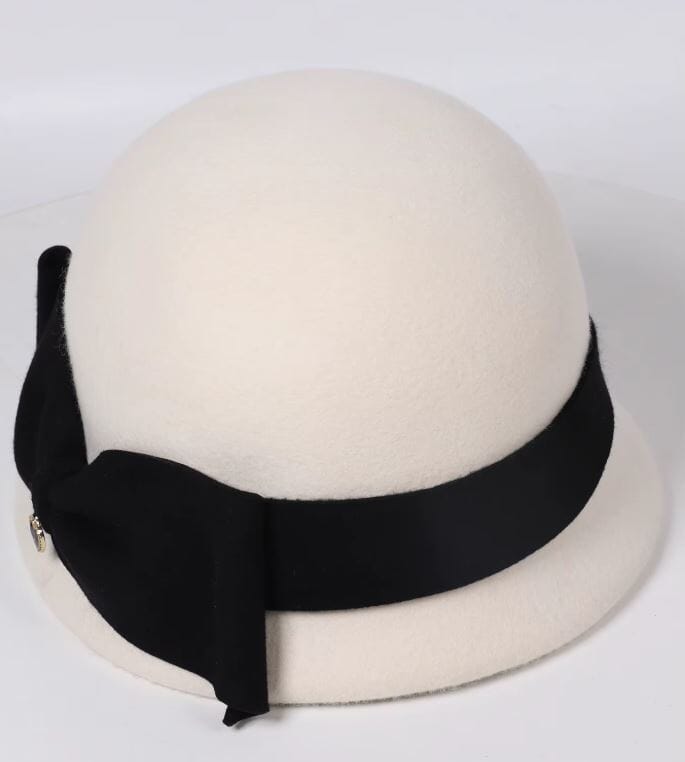 Women Wool Vintage Bowknot Pillbox Church Party Hat Hat jehouze 