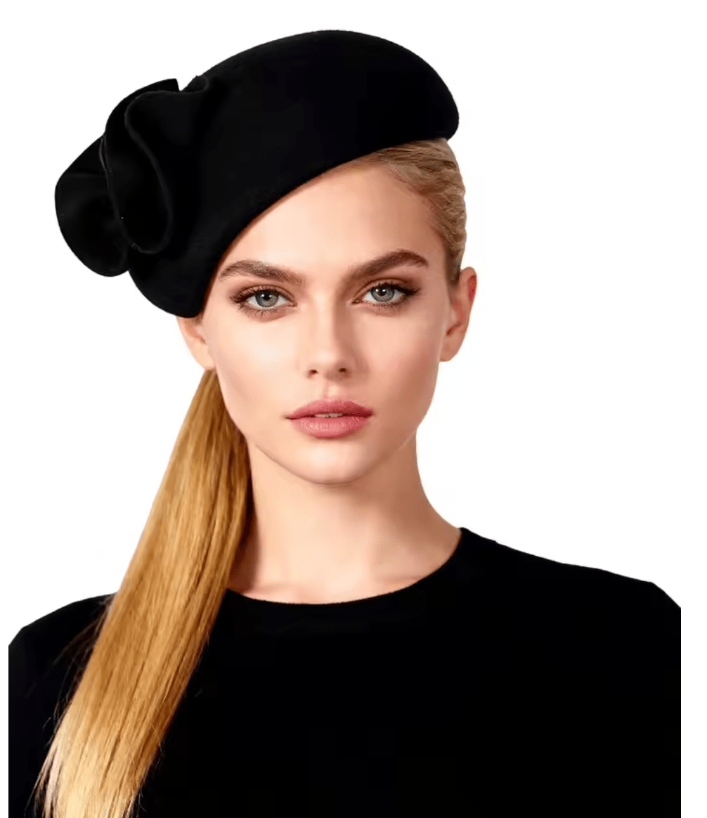 Women Wool Wedding Cocktail Tea party pillbox Fascinator Hat Hat jehouze Black 