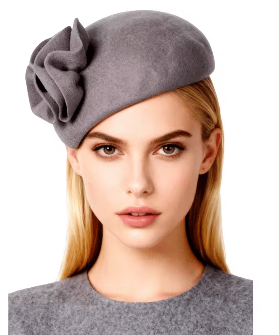 Women Wool Wedding Cocktail Tea party pillbox Fascinator Hat Hat jehouze Grey 