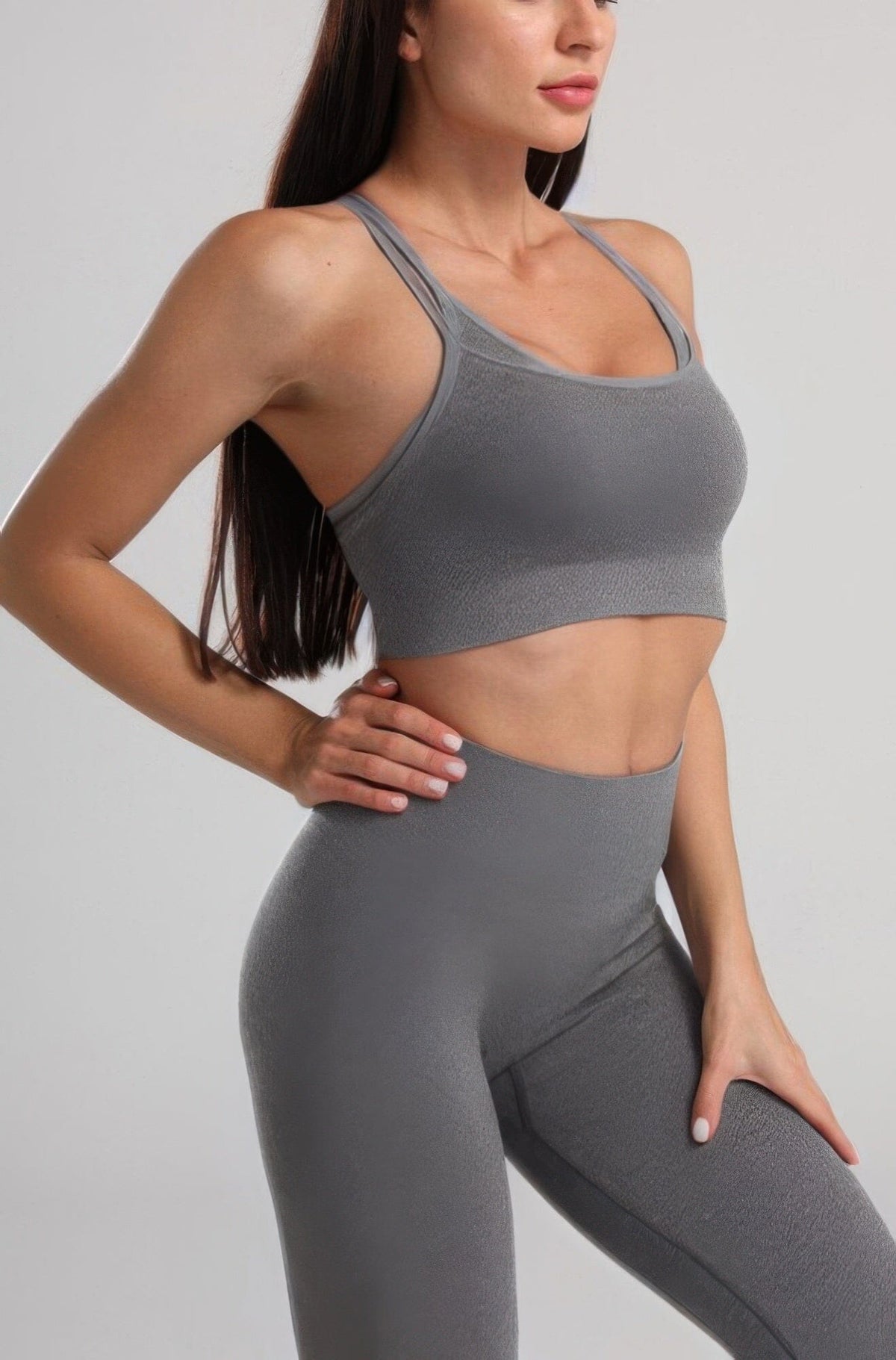 Women Yoga Seamless Top Activewear jehouze Grey S 