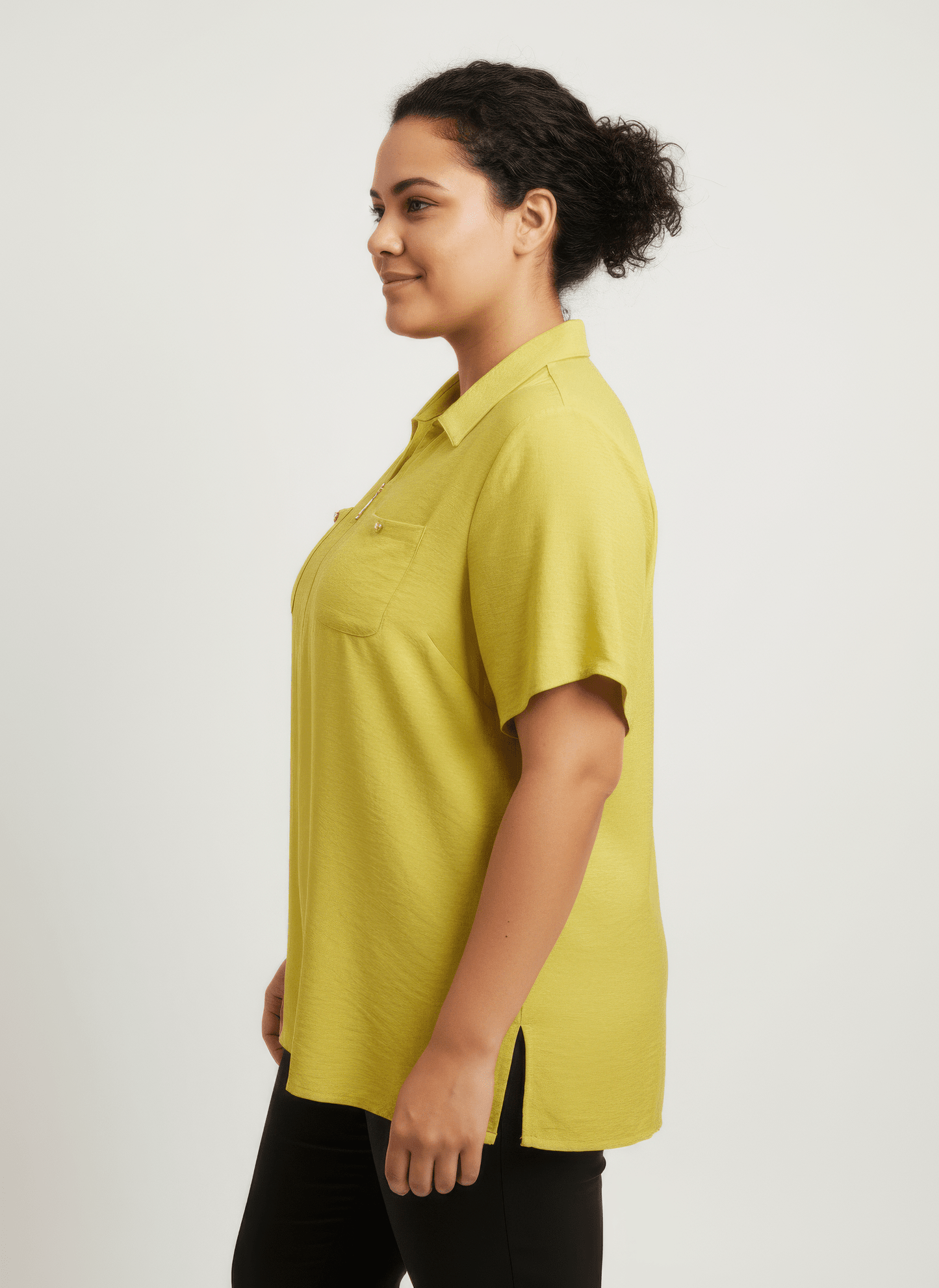 Women Zip-front Collared Utility Knit Top Shirts & Tops jehouze 