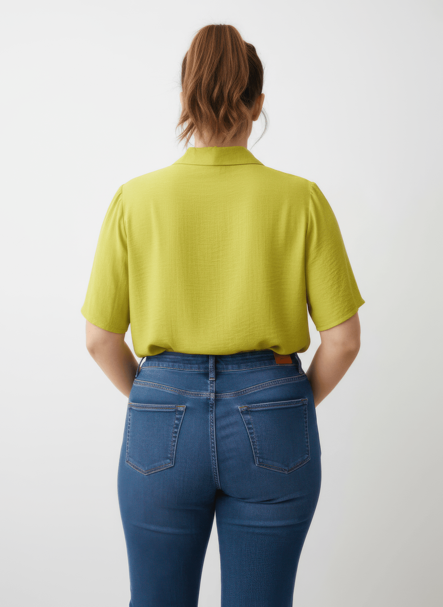 Women Zip Pocket Collared Knit Tunic Top Shirts & Tops jehouze 