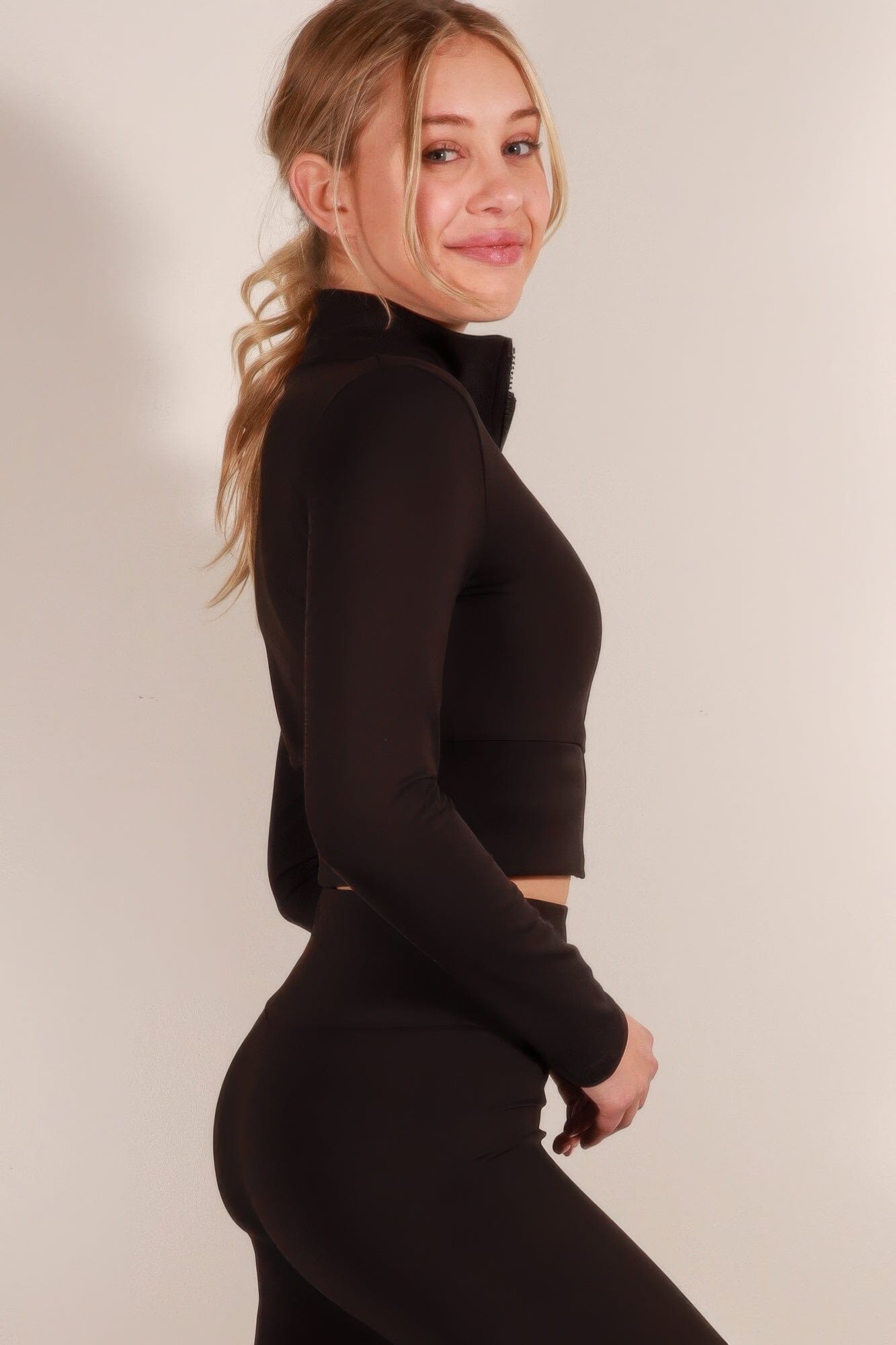 Women Zip Up Sports Crop Jacket Outerwear jehouze 